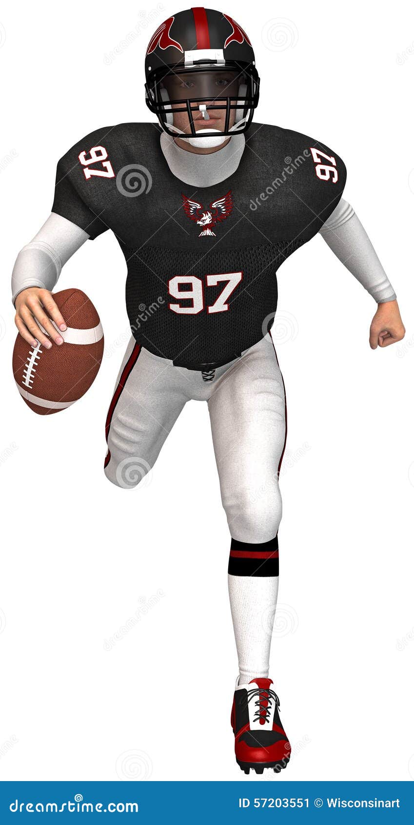 Sports Football Player Illustration Isolated Stock Illustration ...