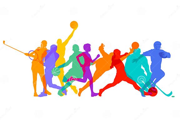 Sports, games and athletes stock vector. Illustration of long - 96967665