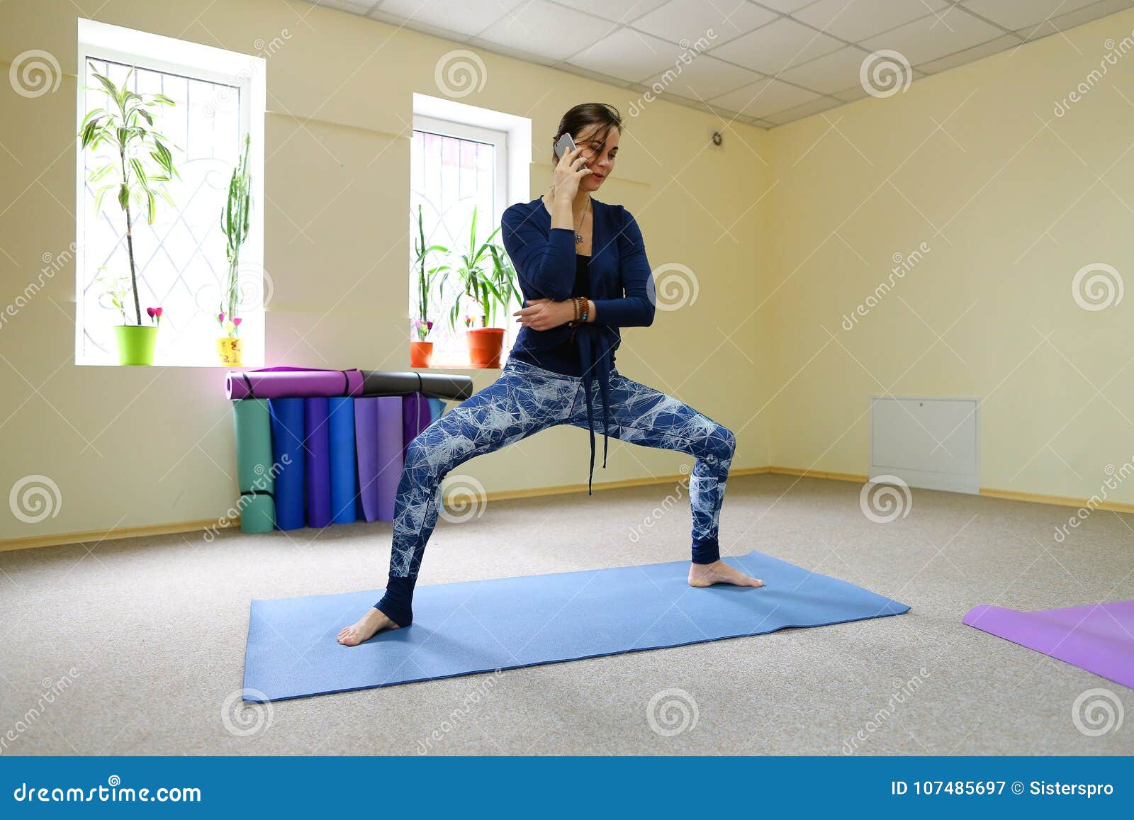 Young American Girl Begins Morning Practice before Work Stock Image ...