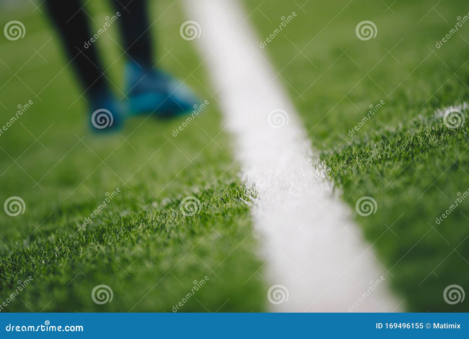 sports grass field pitch and white sideline