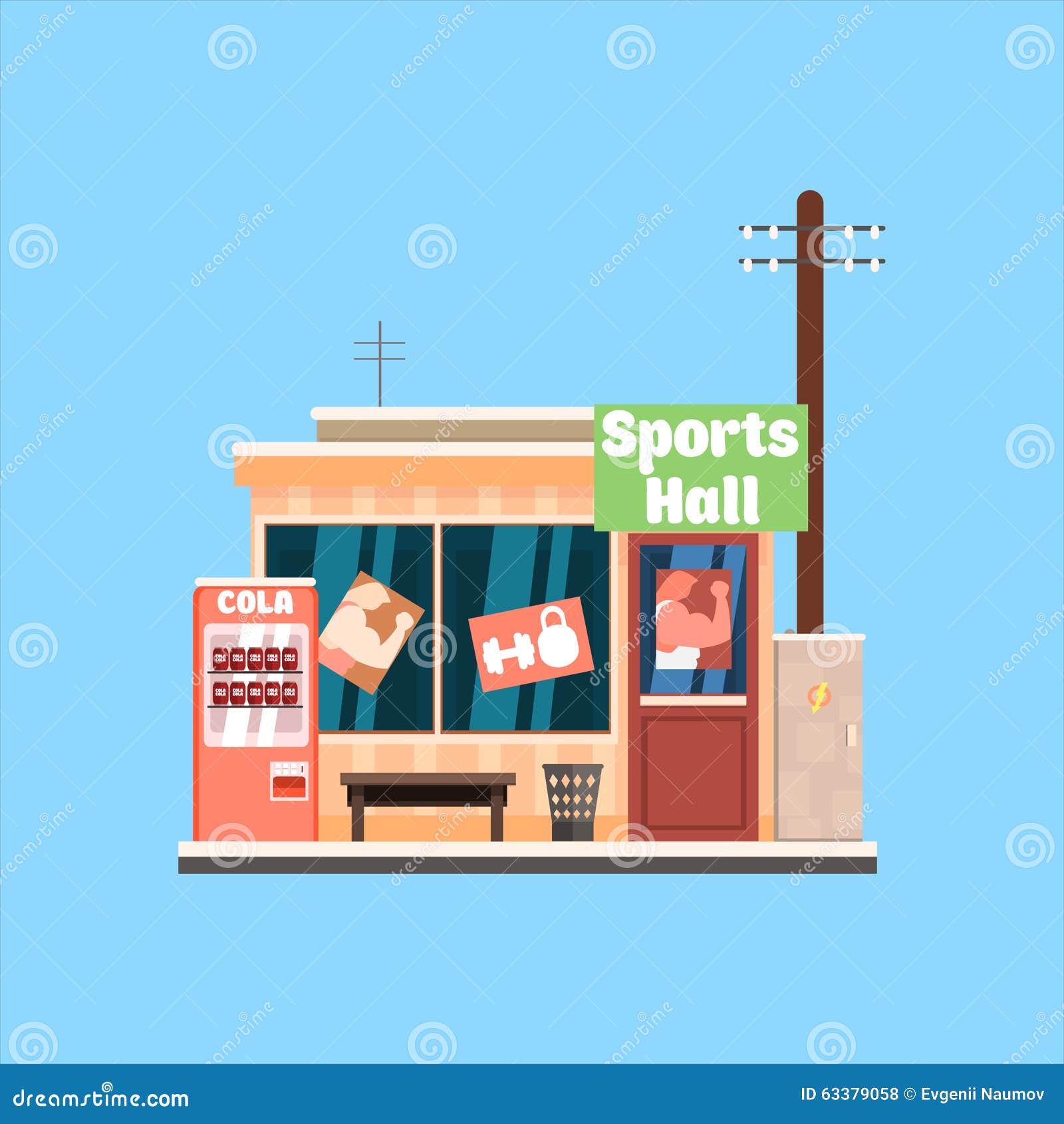 Sports Hall Front. Vector Illustration Stock Vector Illustration of