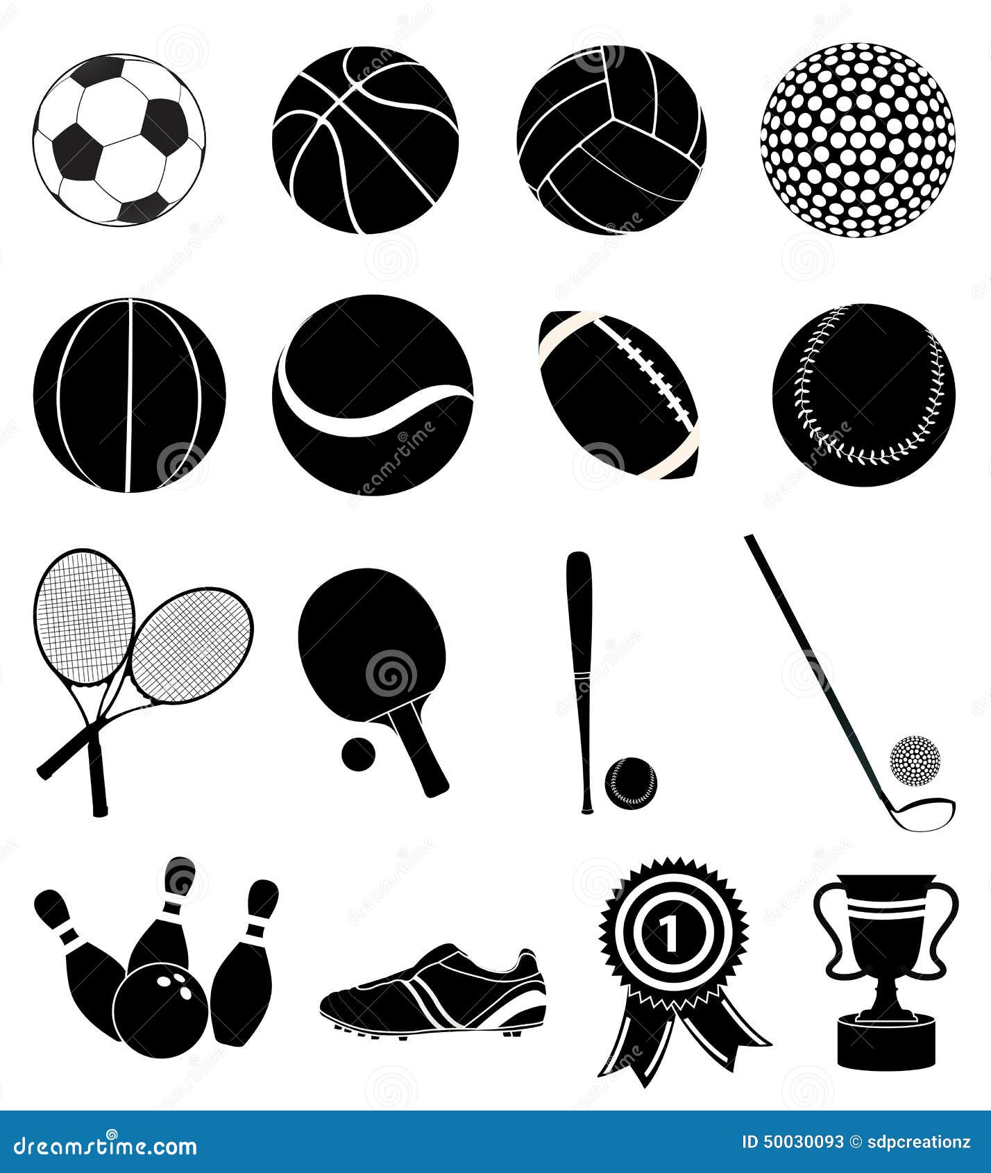 sports icons set