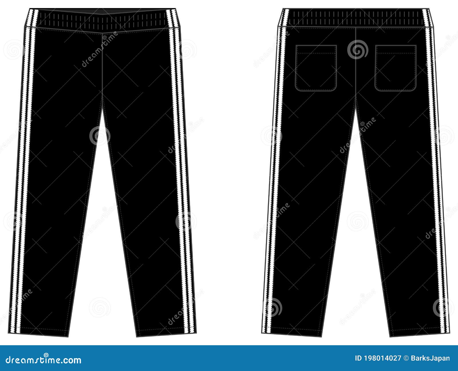 Sports Jersey Pants Vector Template Illustration / Black and White ...