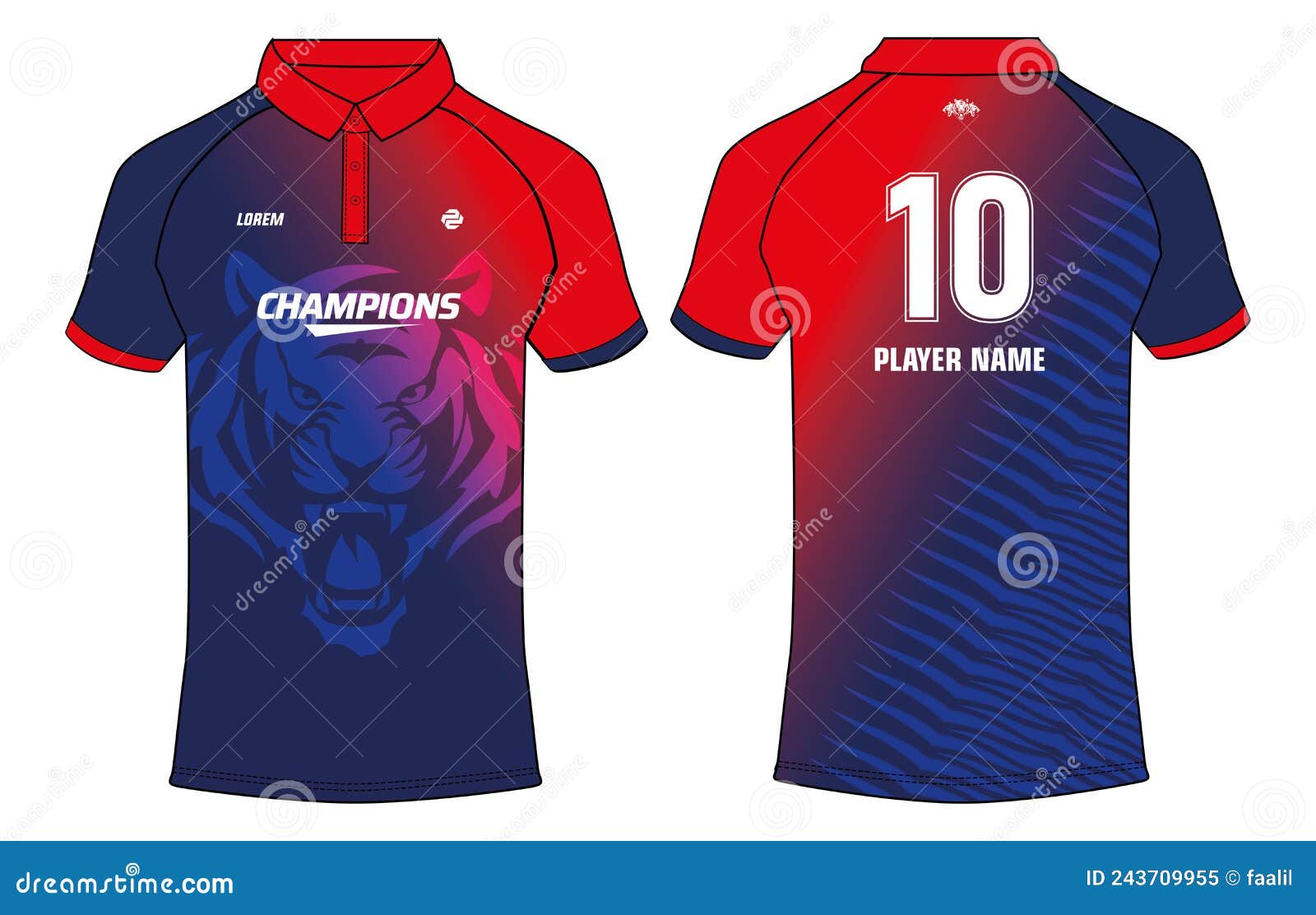 Sports Jersey T Shirt Design Concept Vector Template, Cricket Jersey ...