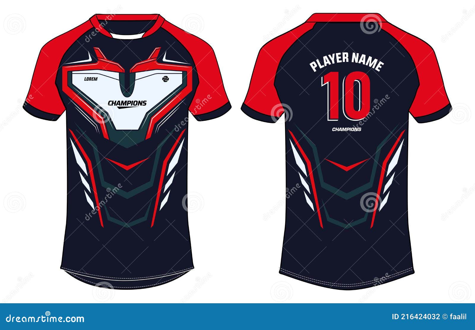Sports Jersey T Shirt Design Concept Vector Template, Raglan Round Neck ...