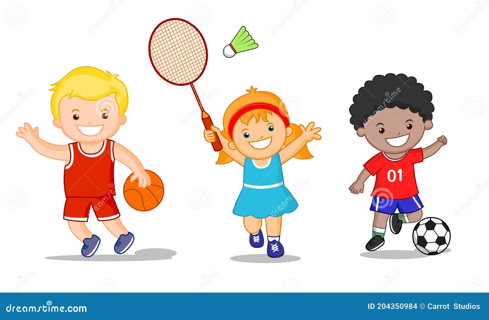 students playing sports clipart cartoon