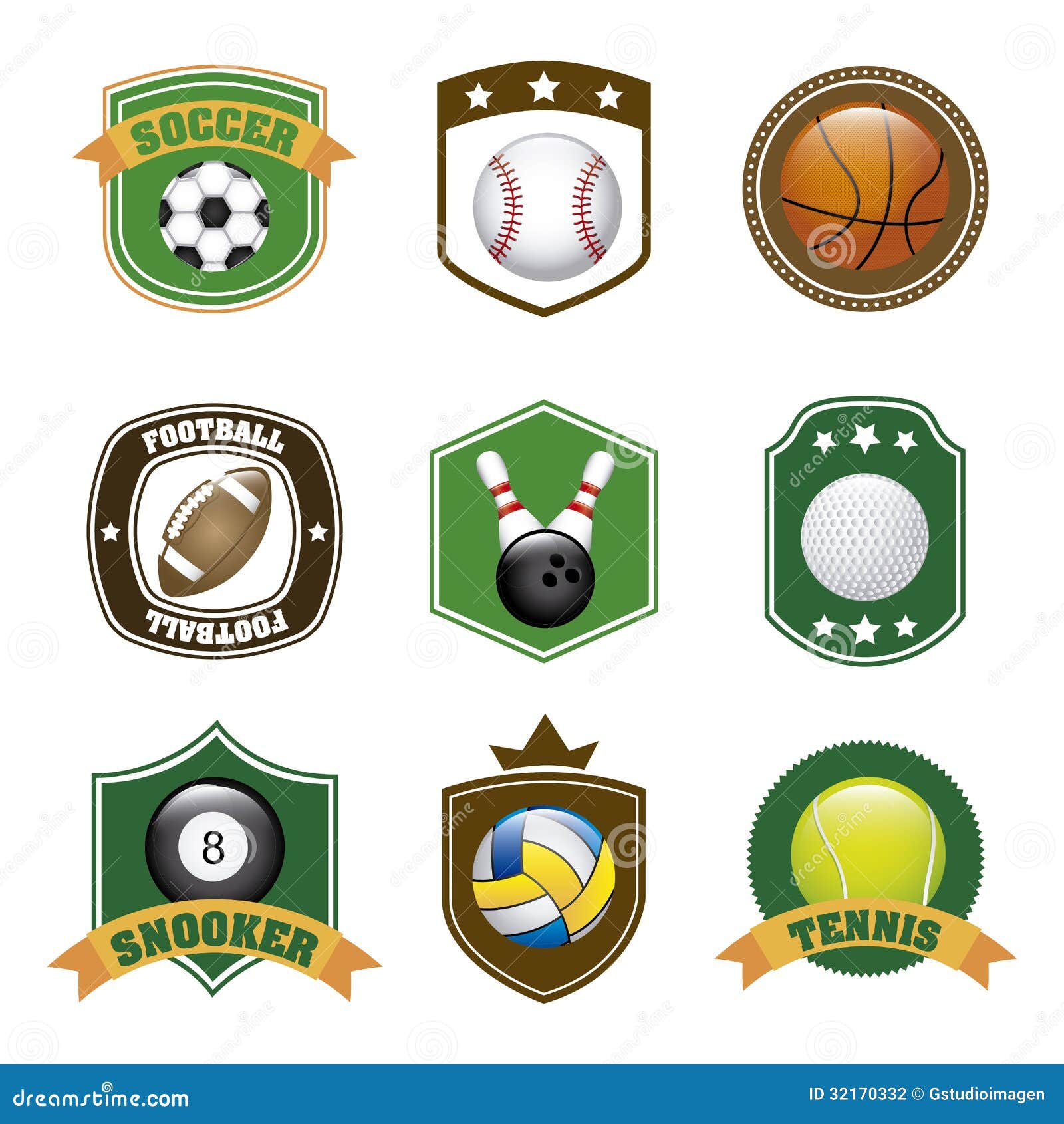 Sports labels stock vector. Illustration of football 32170332