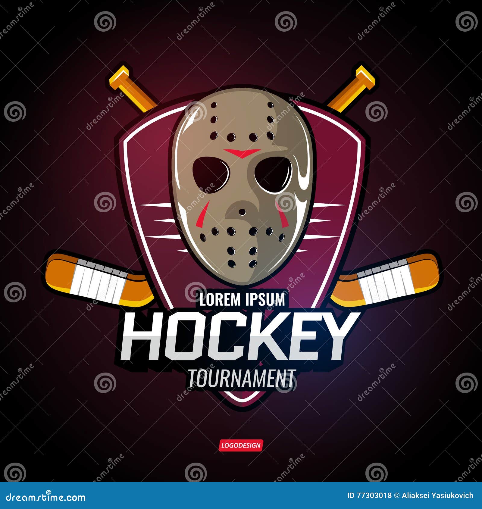 Ice Hockey Sport Skull T-shirt Design Vector Download