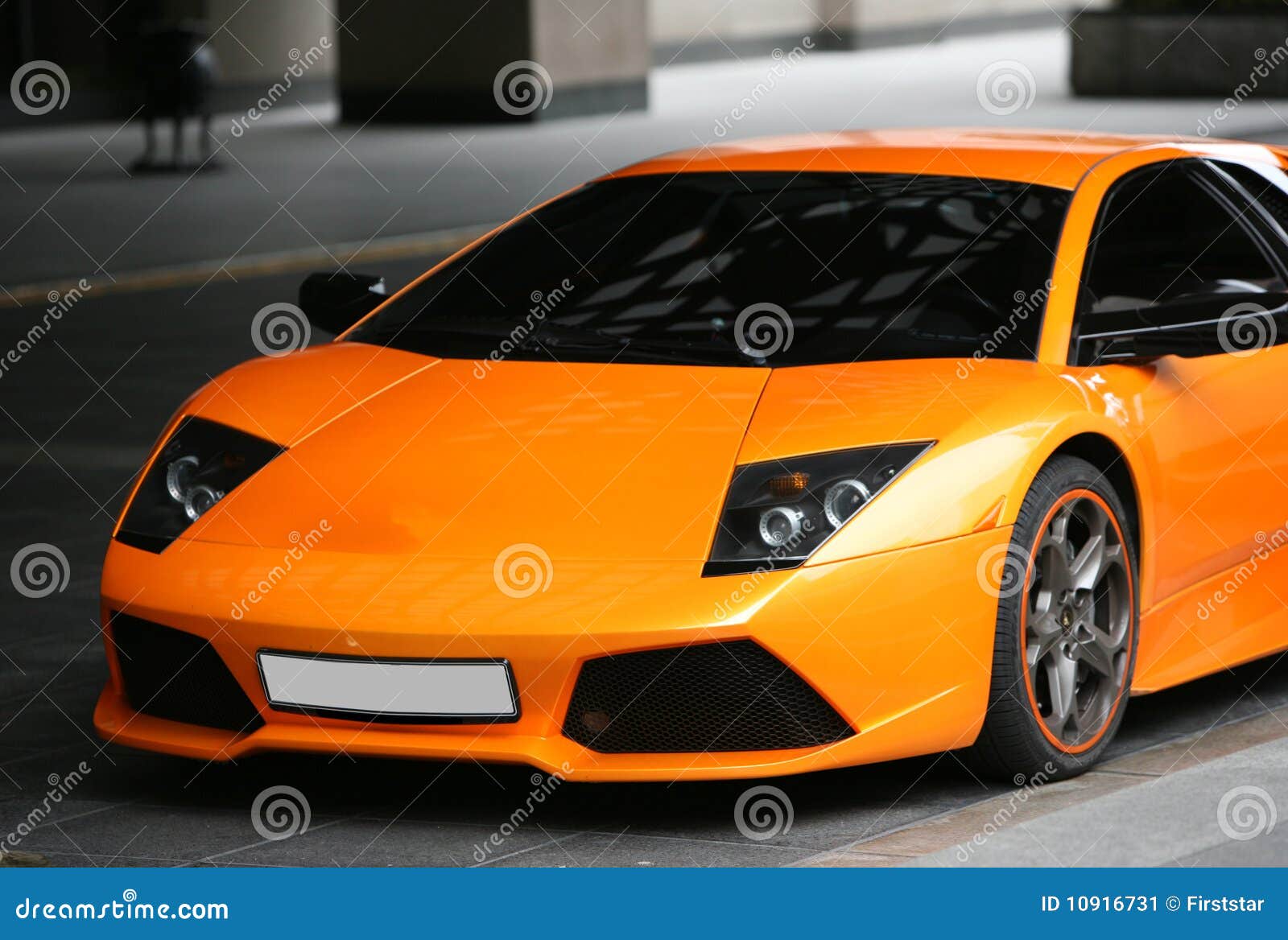 Sports orange car stock image. Image of orange, reflecting ...