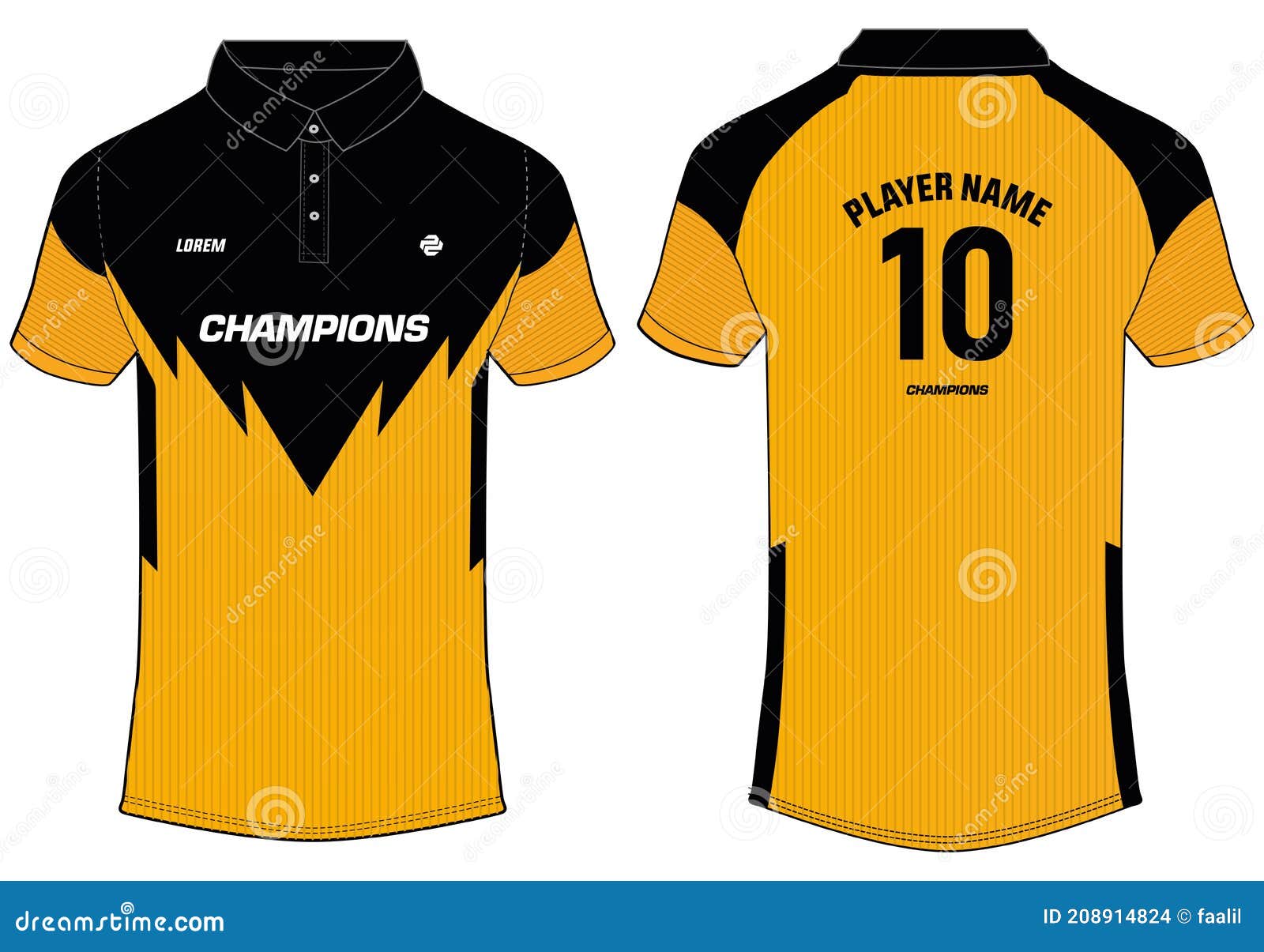 Sports Polo Collar T-shirt Jersey Design Vector Template Football ...