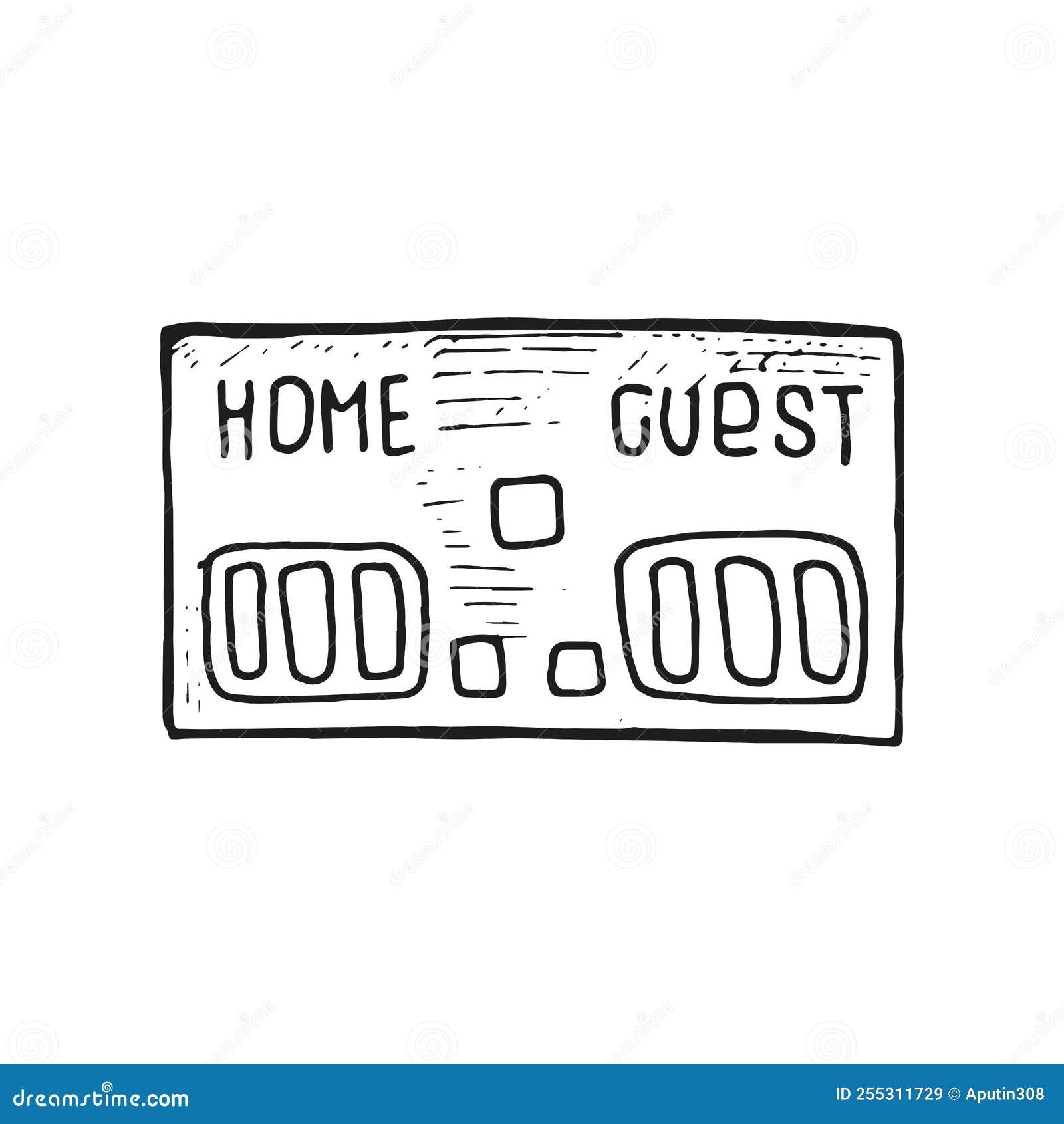 Sports Scoreboard Score Points Sketch Vector Illustration Stock Vector