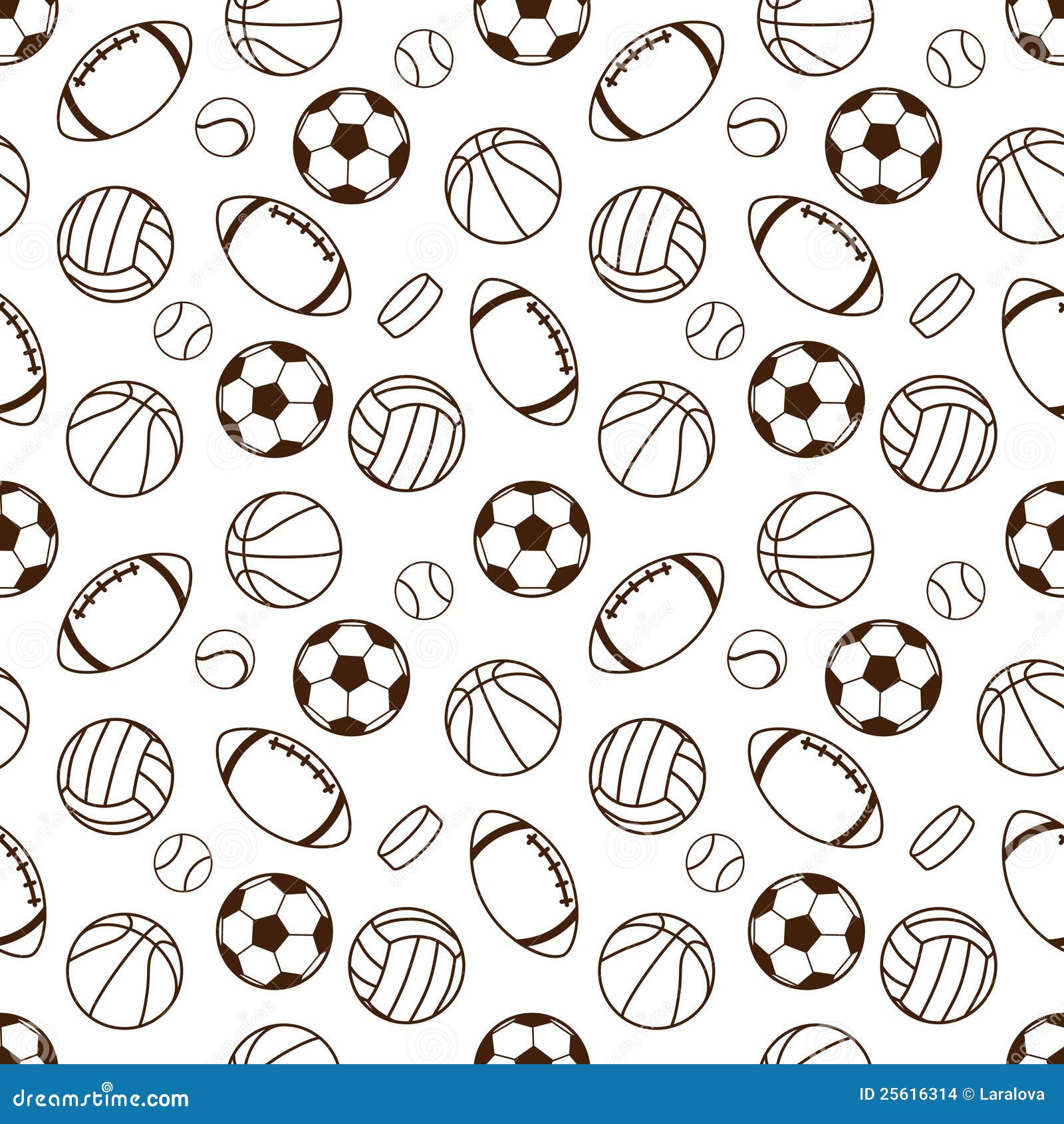 Vector Blue Sport Balls Seamless Pattern Or Background Stock