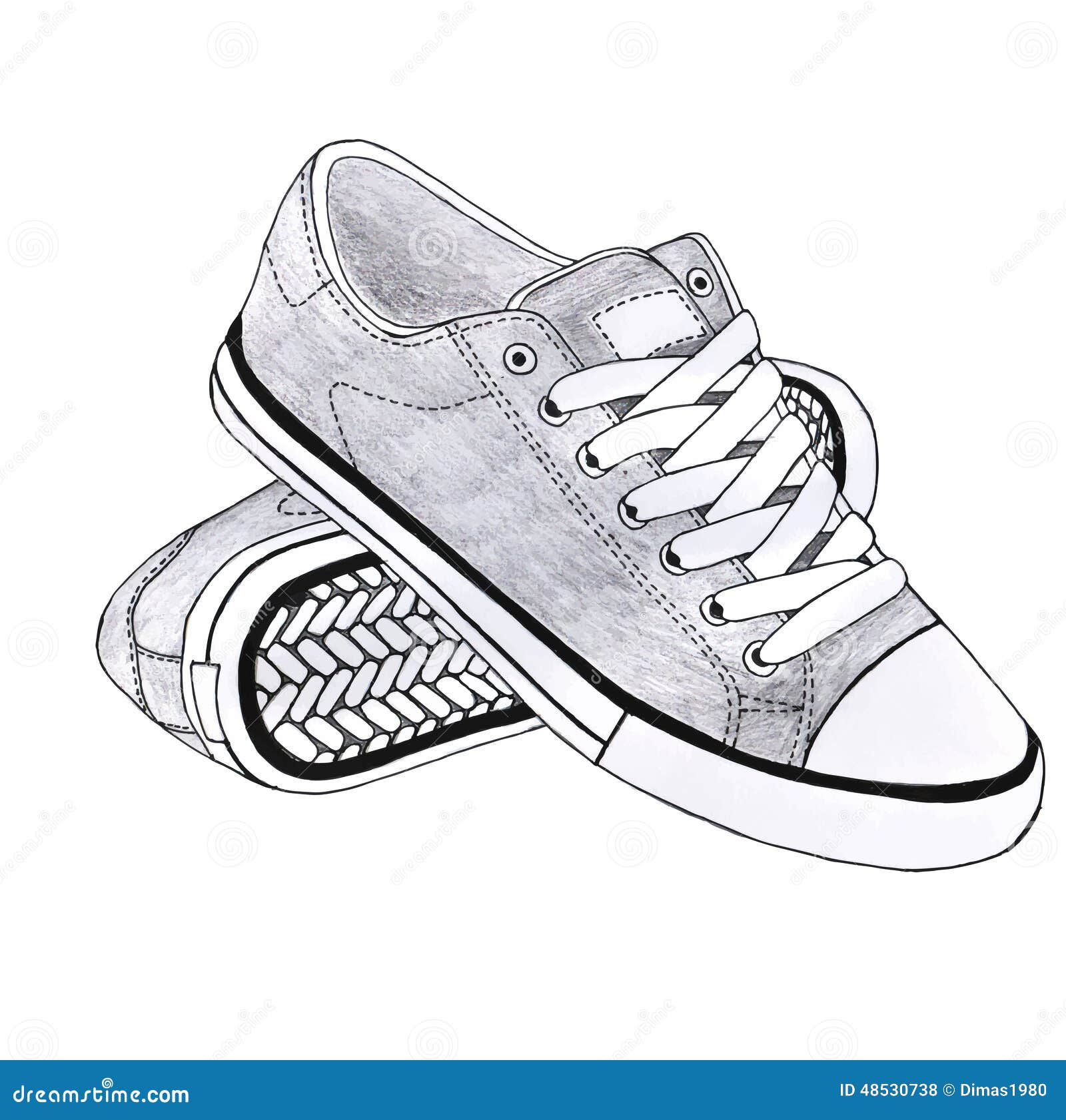 pencil sketch of shoes