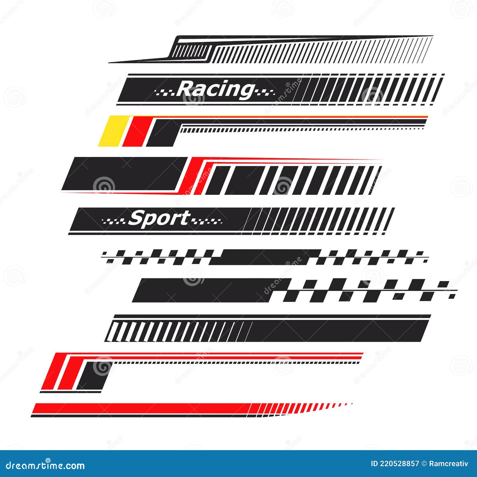 eigenaar Memo Intrekking Sports Stripes, Car Stickers. Racing Decals for Tuning Stock Vector -  Illustration of drift, race: 220528857