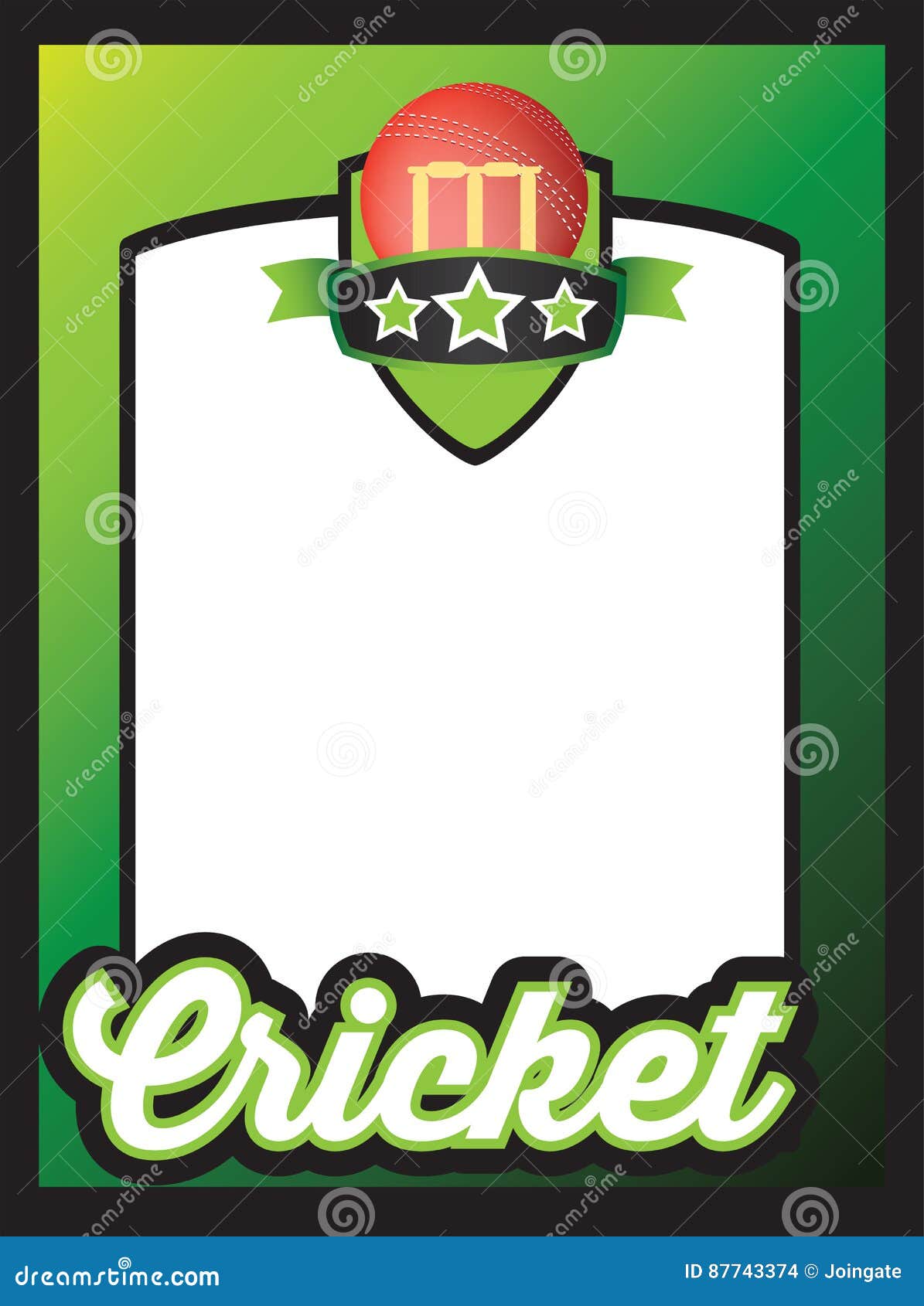 Sports Template Poster or Leaflet Background for Cricket Stock Vector -  Illustration of background, junior: 87743374