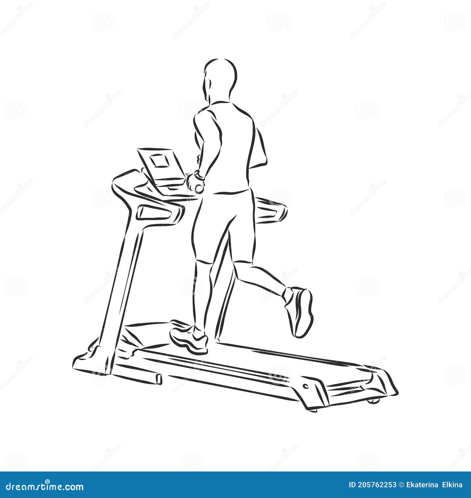 treadmill vector sketch 7312648 Vector Art at Vecteezy