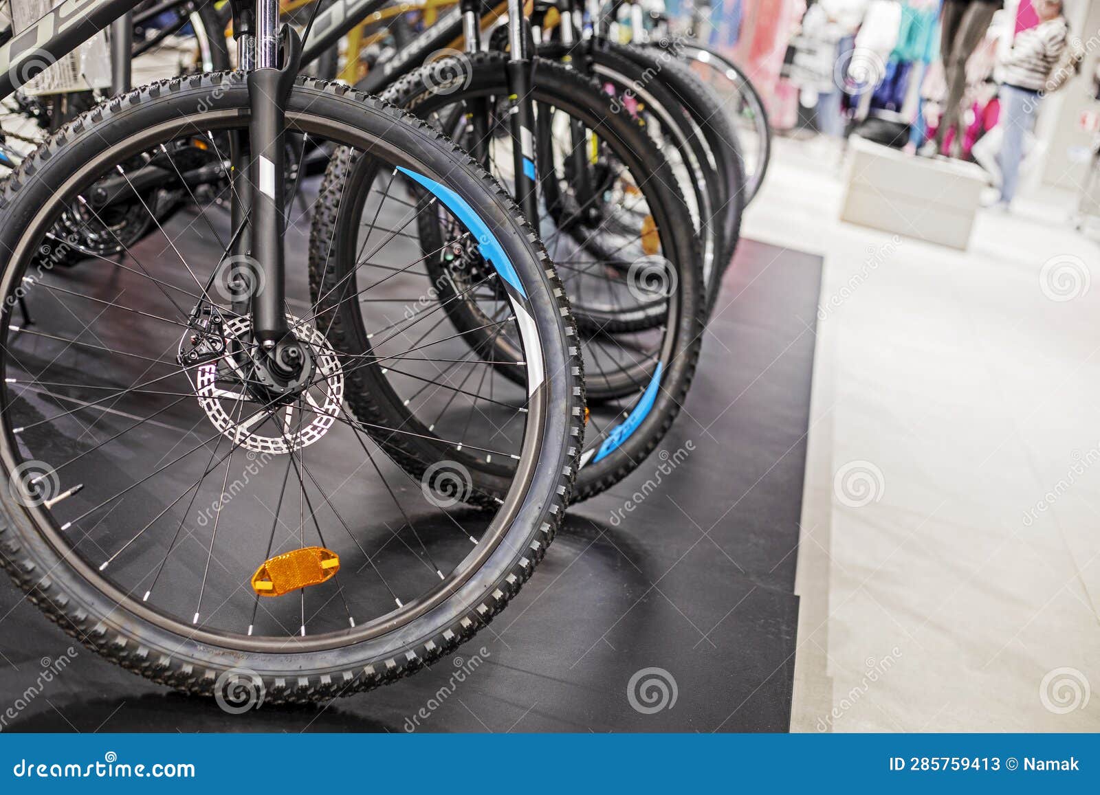 Sports Universal Bikes in a Sports Shop Lined Stock Image