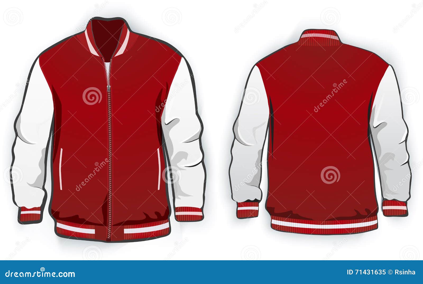 Download Sports Or Varsity Jacket Template. Stock Vector - Illustration of sweatshirt, zipper: 71431635