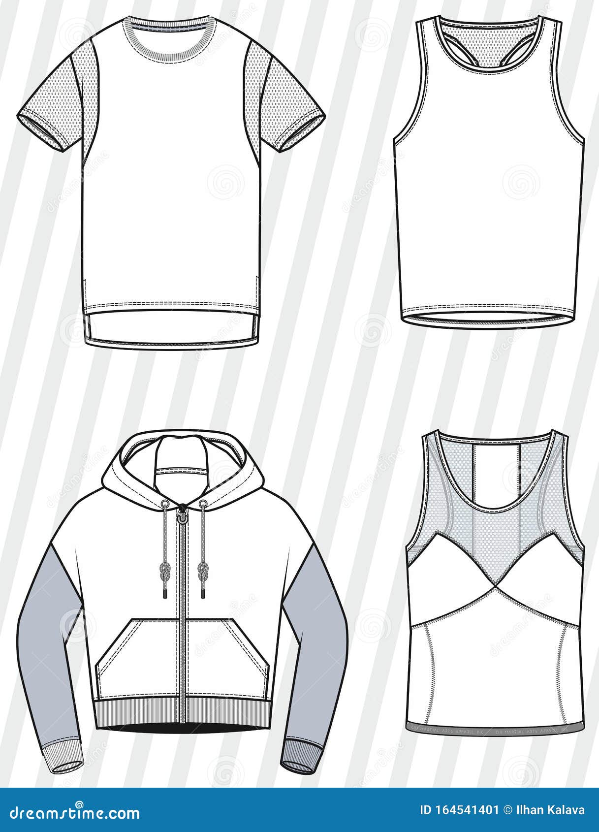 Sports Wear Vector Set. Clothing Templates,textile Mockup Illustration ...