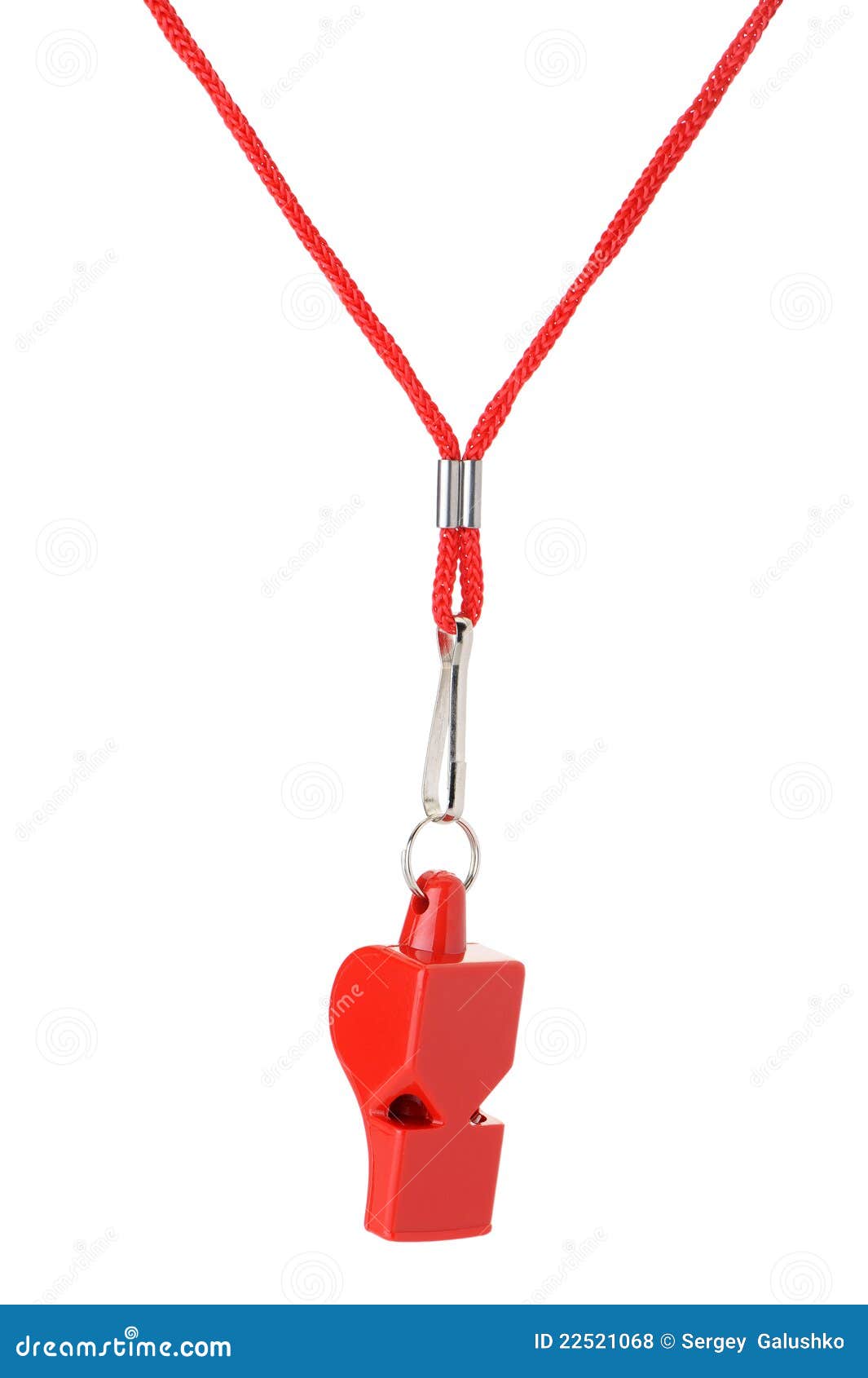 Sports whistle with a lace stock photo. Image of white 22521068