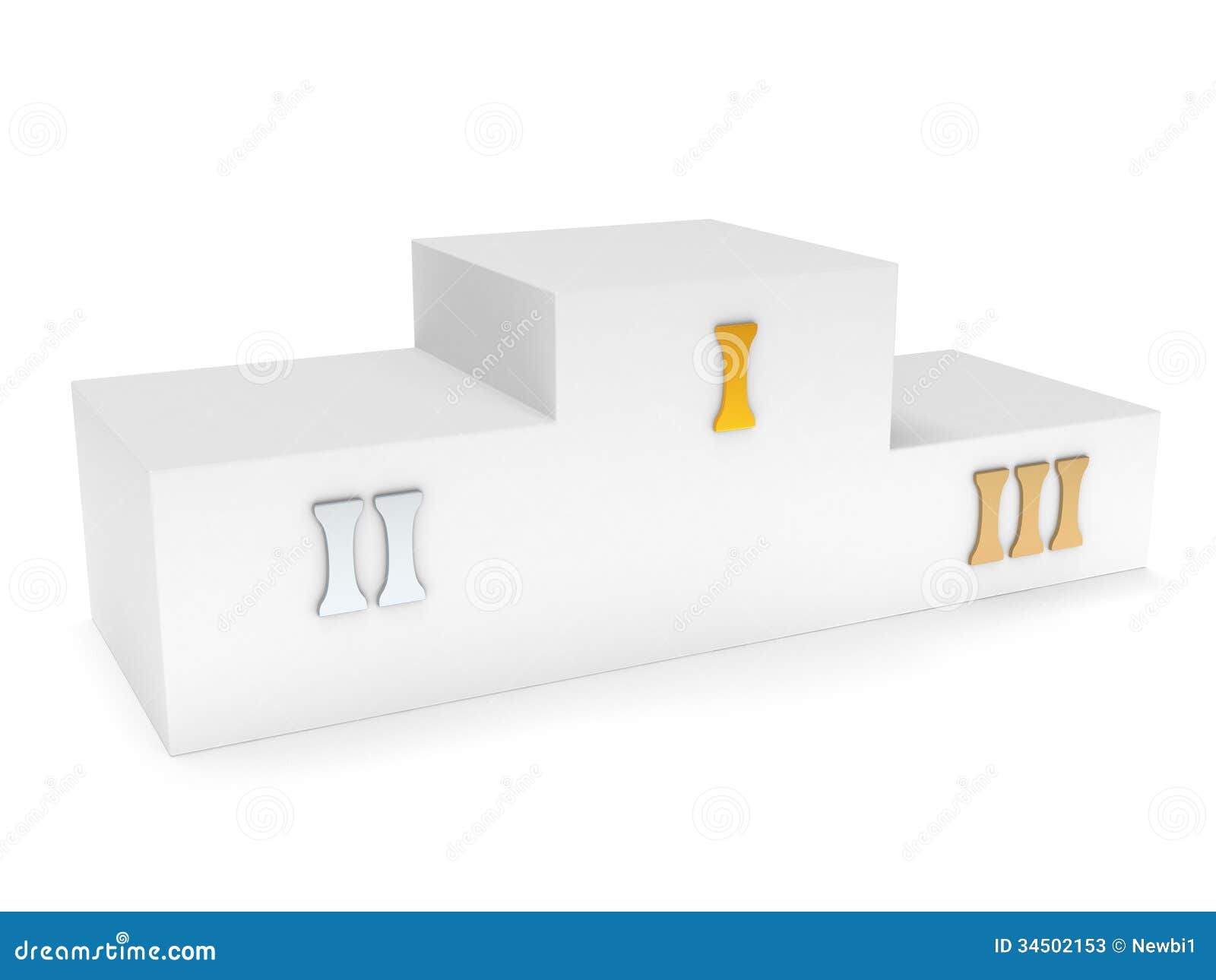 Sports Winner Podium Isolated On White. 3d Render Stock Photos Image