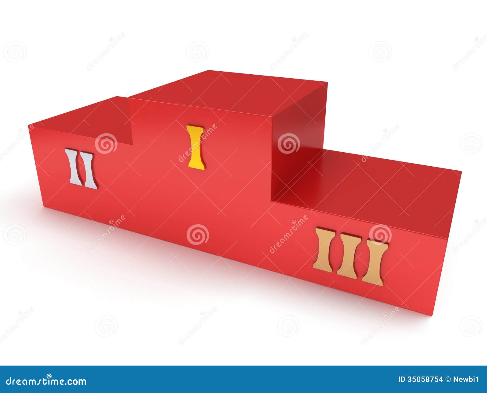 Sports Winner Podium Isolated on White. 3d Render Stock Illustration