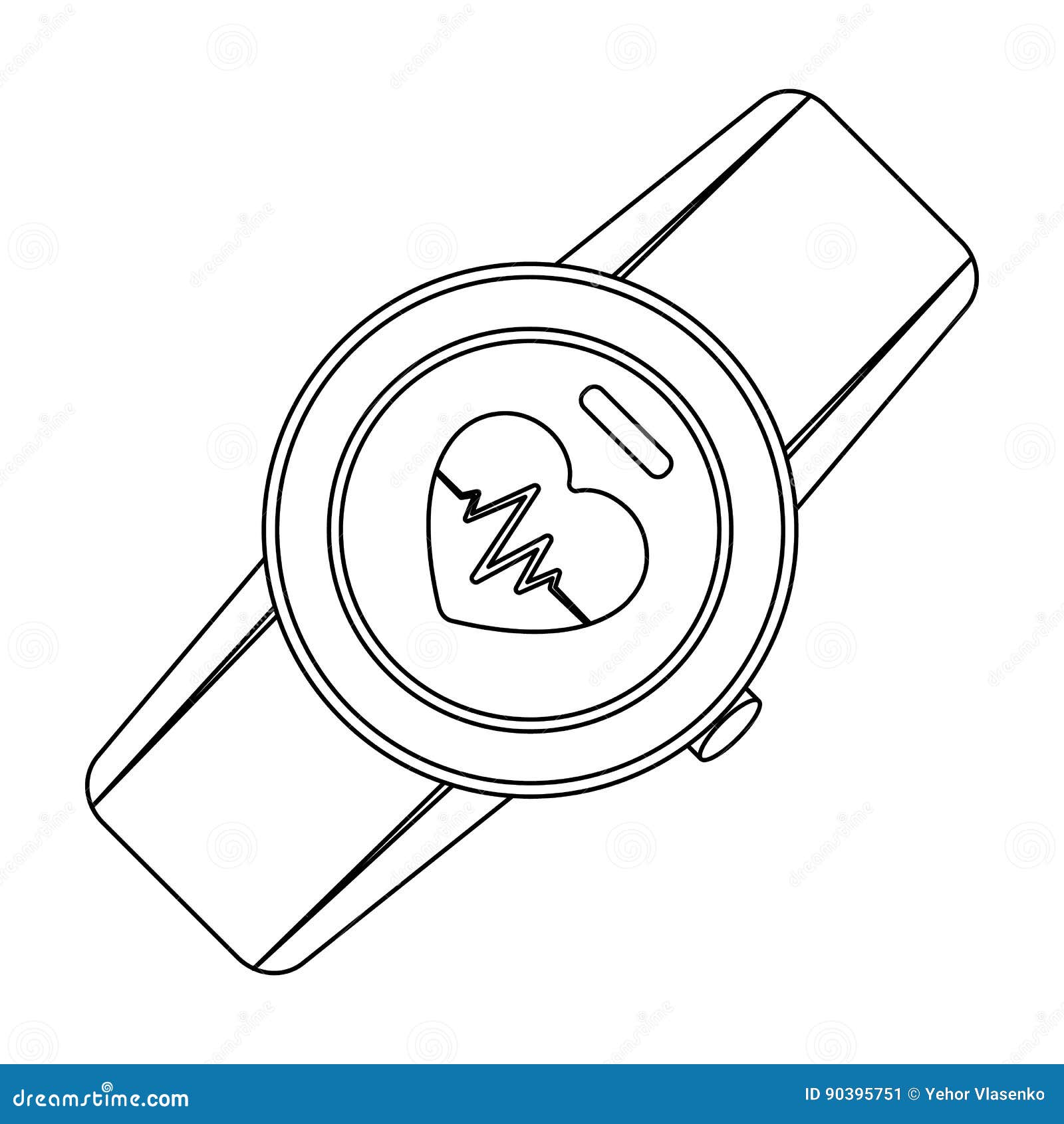 wrist watch clipart black and white hearts