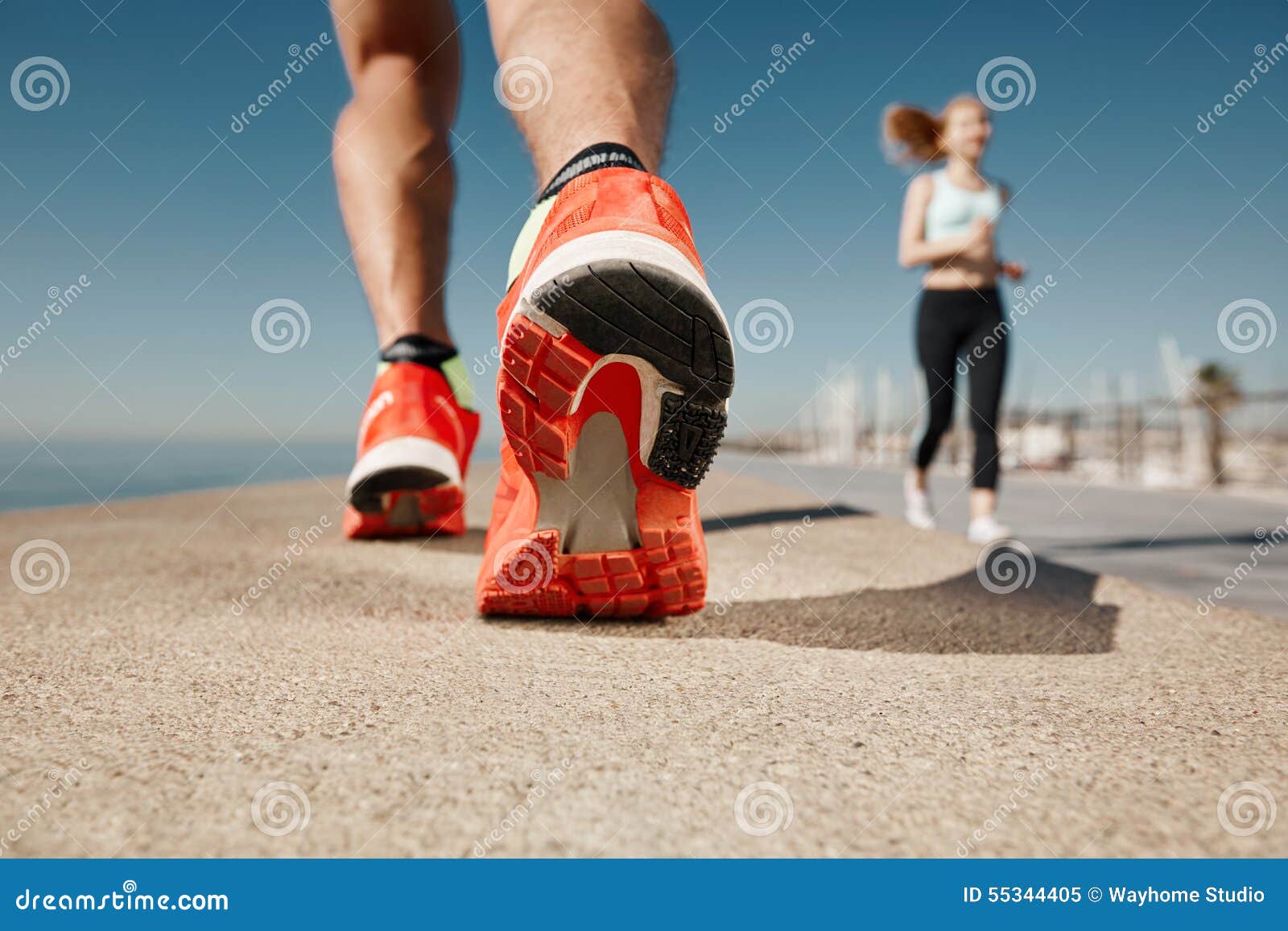 sportsman fitness sunrise jog workout welness concept
