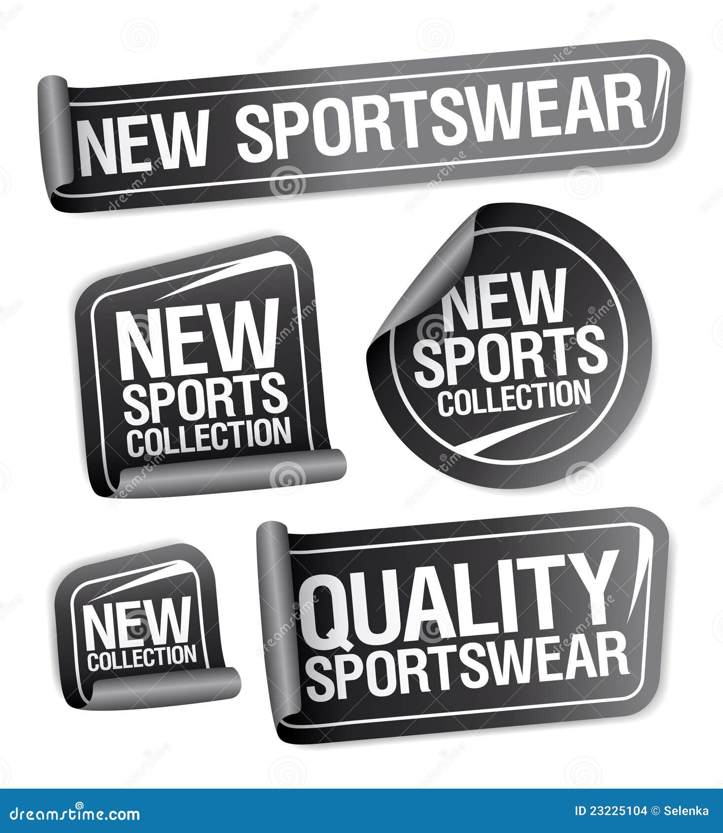 Sportswear Collection Stickers. Stock Vector Illustration of label