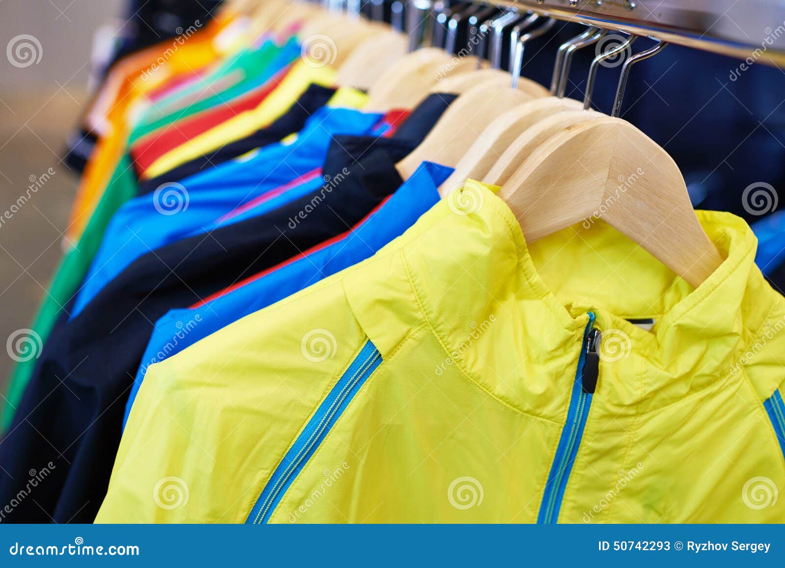 Sportswear on Hangers in Store Stock Image Image of commerce, apparel