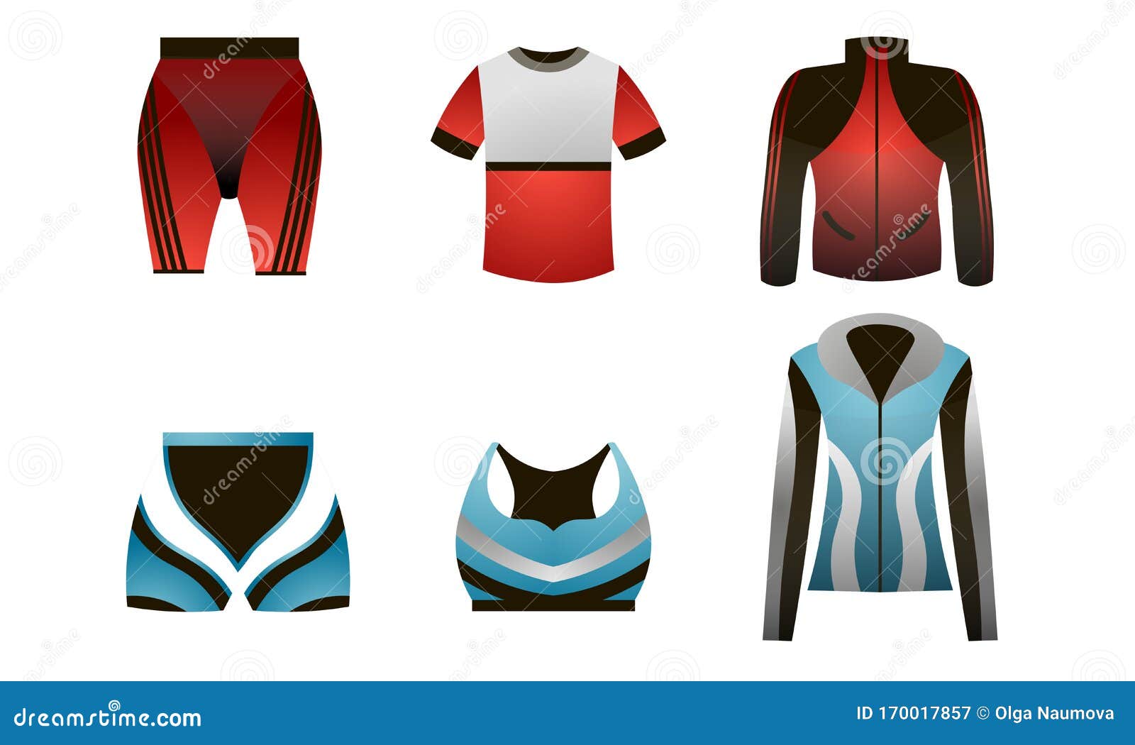 Sportswear for Trainings Jogging for Men and Women Vector Illustration ...