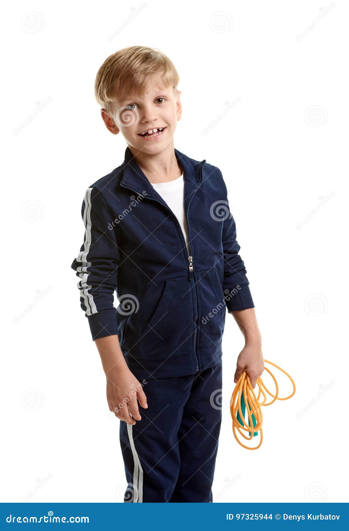 Sporty Boy with Jumping-rope Stock Photo - Image of happy, schoolboy