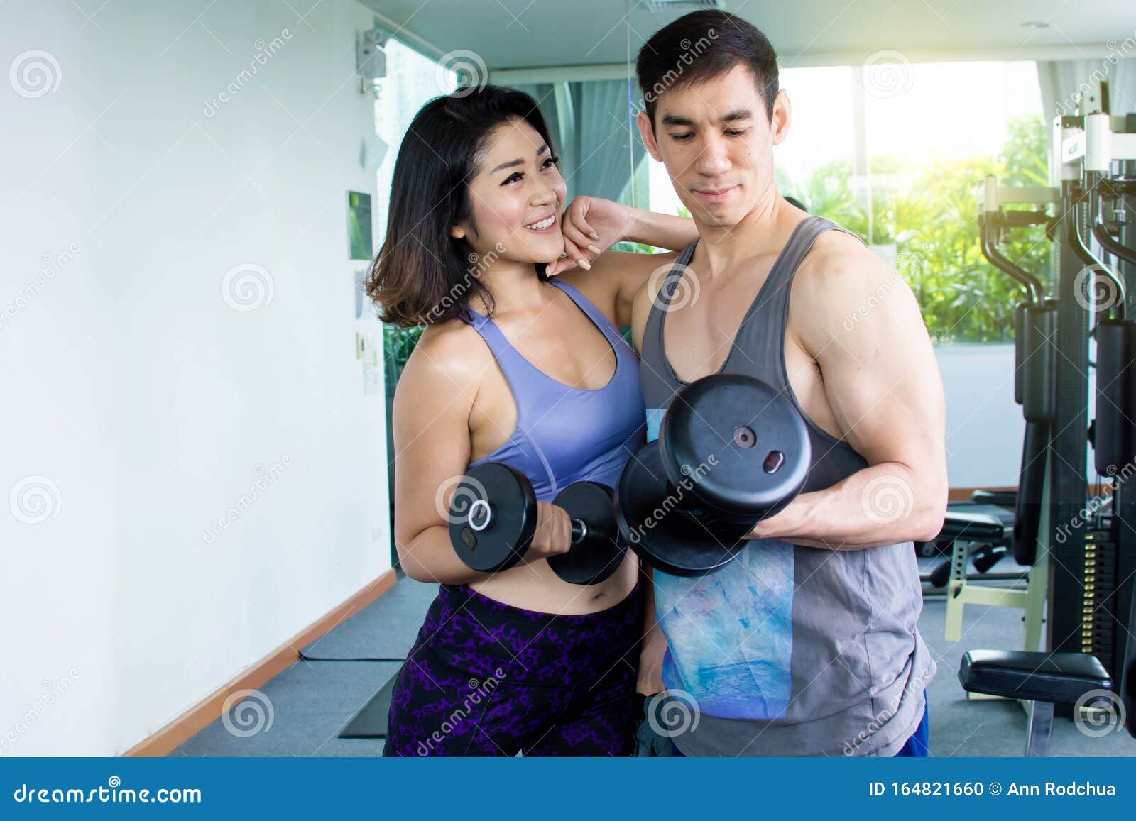 Sport Women In Akimbo Pose Doing Fitness With Single Arm Overhead Press  Dumbbell Illustration About Exercise Training Target To Arms Muscles Stock  Illustration - Download Image Now - iStock