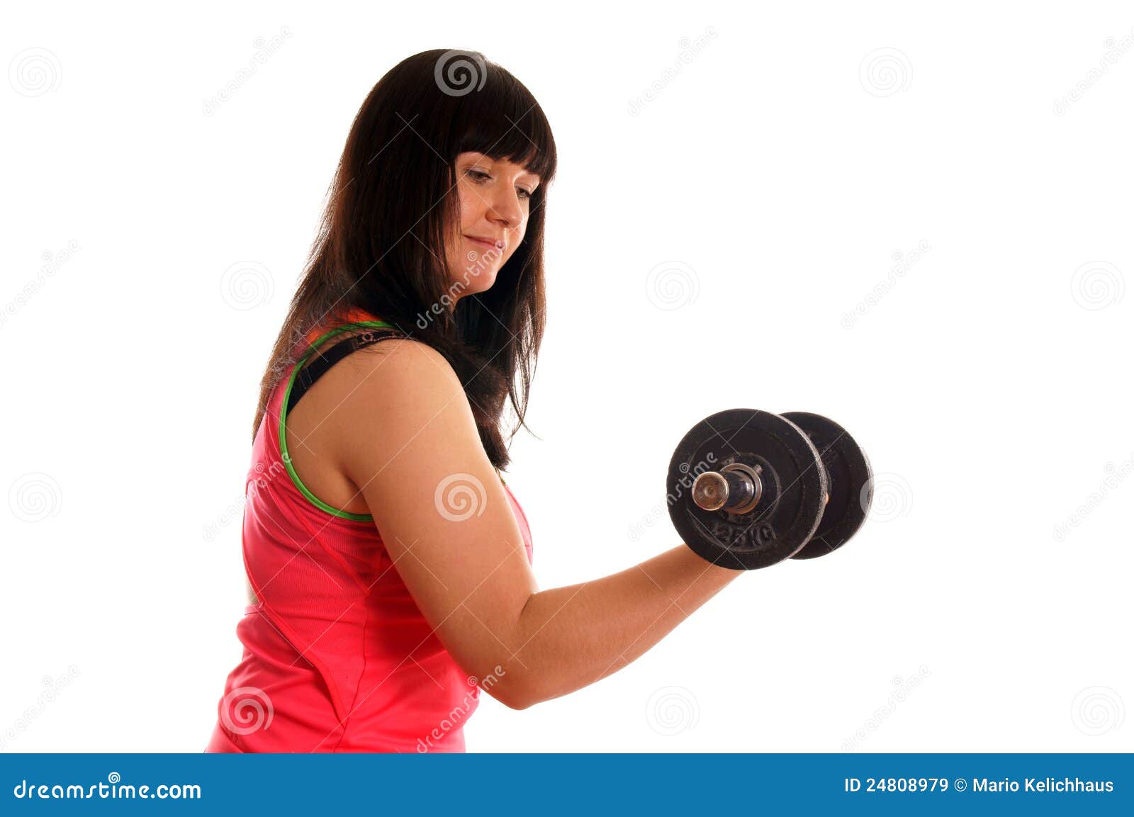 Sporty girl stock image. Image of dumbbell, biceps, black 24808979