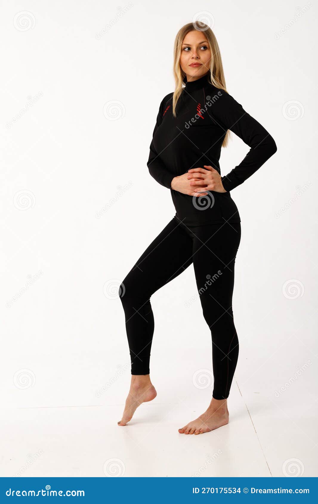 Sporty Blonde Girl in Thermal Clothing for Women Stock Photo - Image of  gear, girl: 270175534