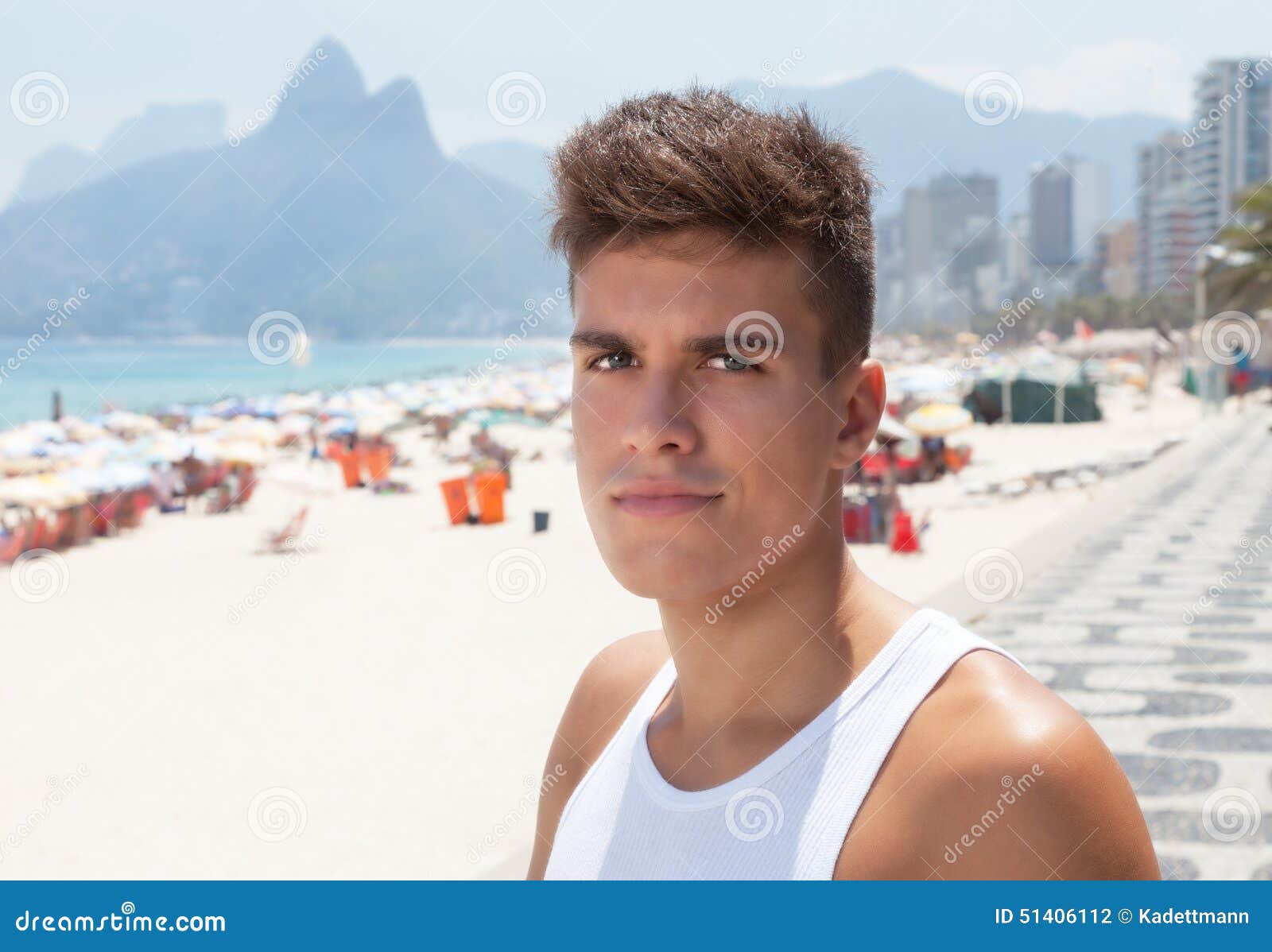 Sporty Guy At Ipanema Beach At Rio De Janeiro Stock Photo 