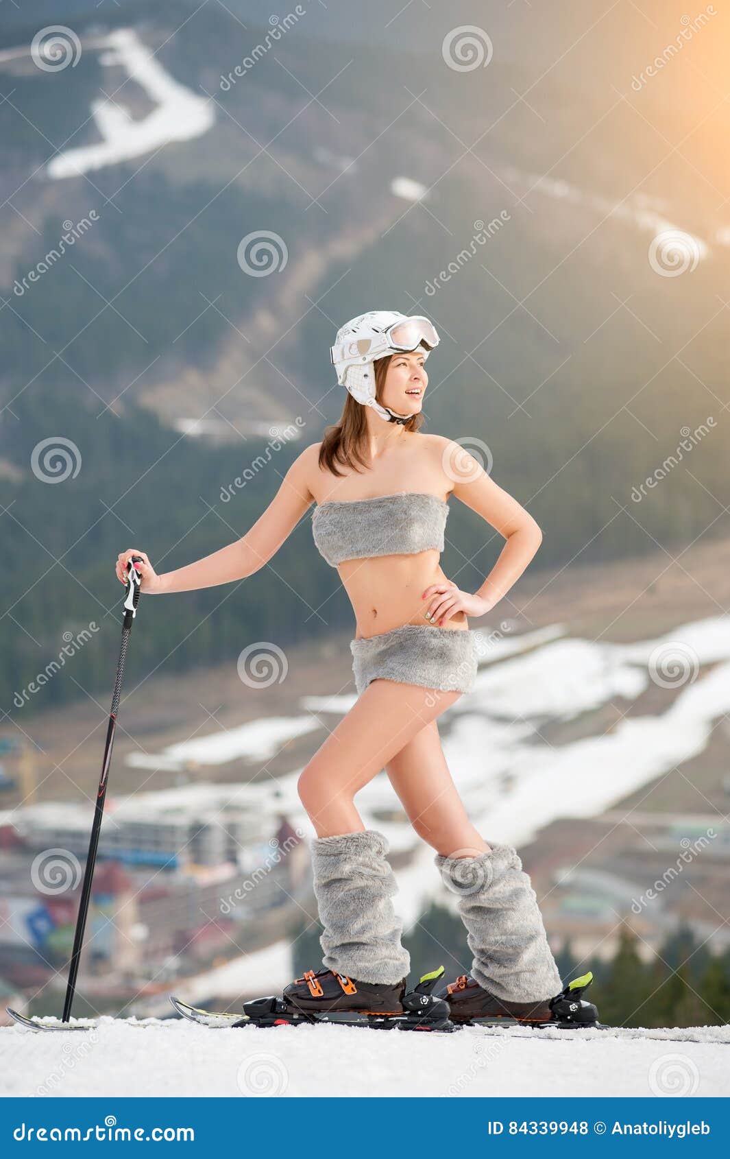 Naked Cross Country Skiiers