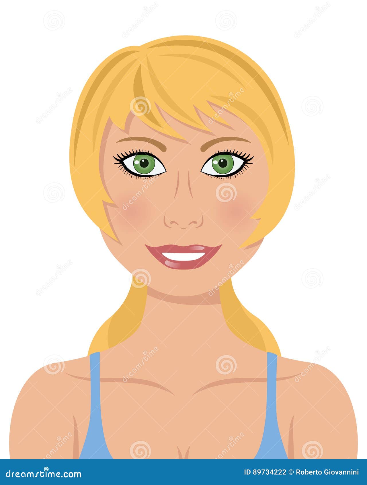 Sporty Woman with Blonde Hair Green Eyes Stock Vector - Illustration of  drawing, glamour: 89734222