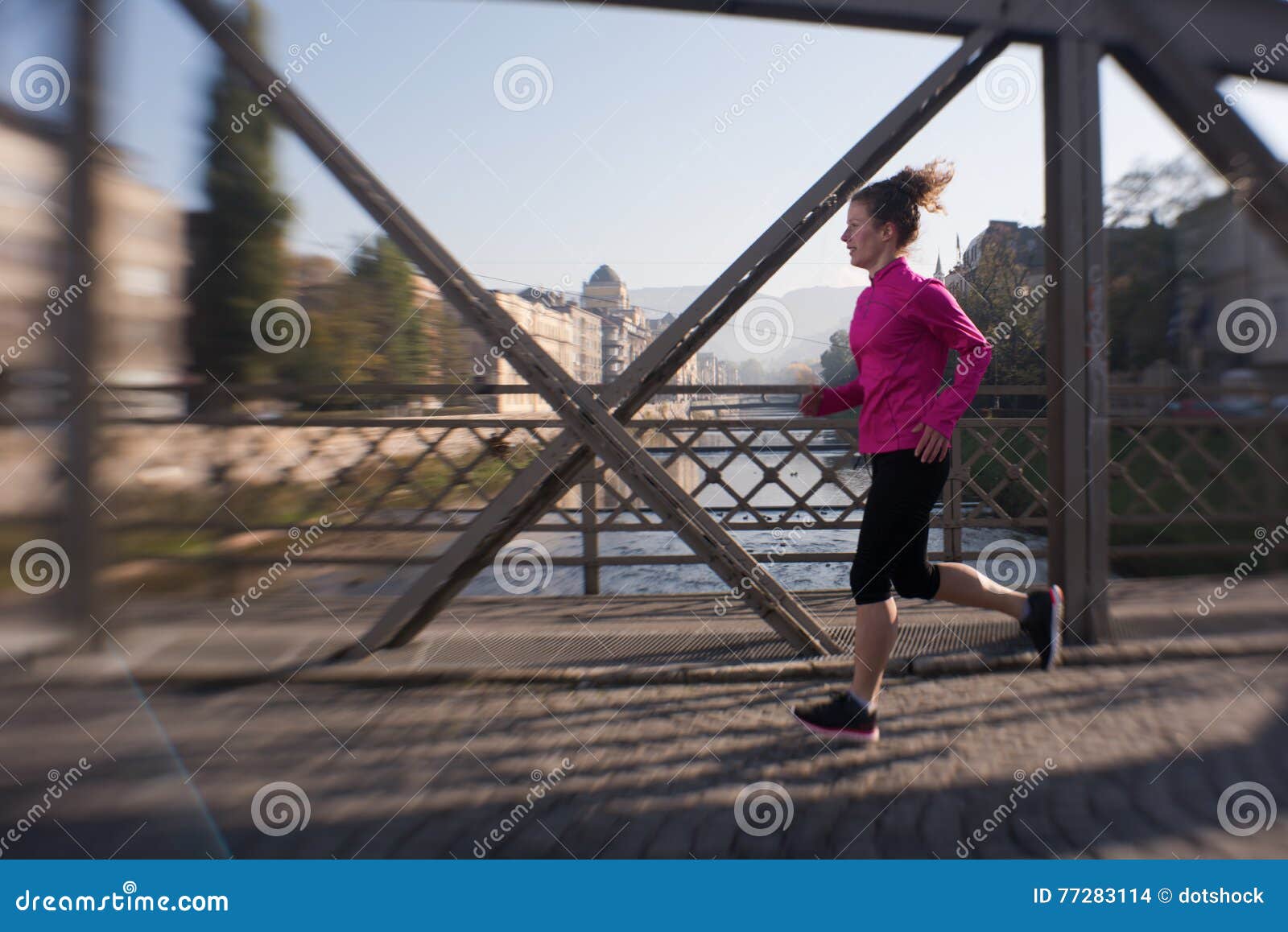 Sporty Woman Jogging on Morning Stock Photo - Image of activity ...