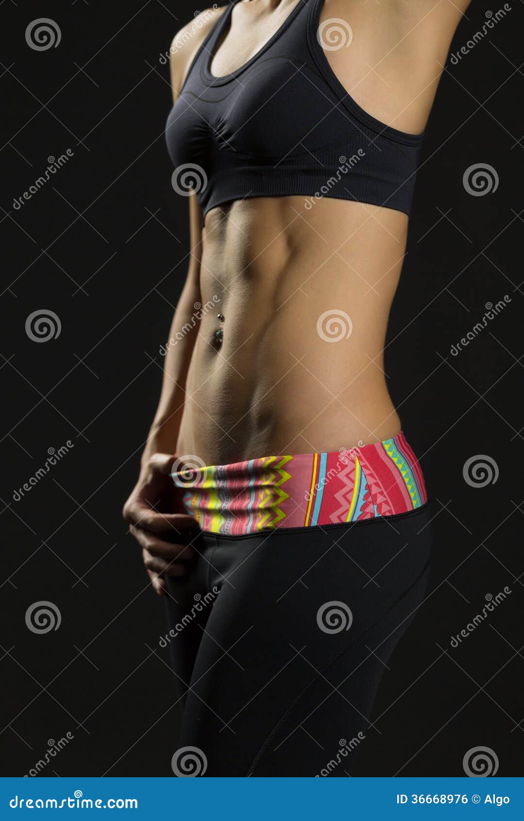Sporty Woman with Toned Abs Stock Photo - Image of exercising, youthful:  36668976