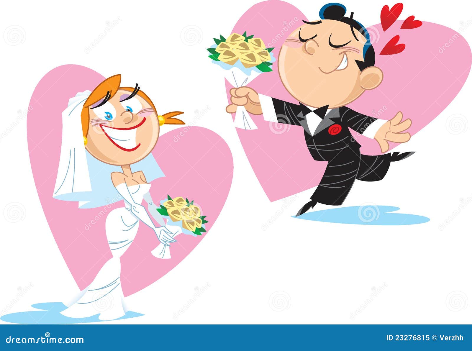 Sposa e sposo divertenti illustrazione vettoriale ...