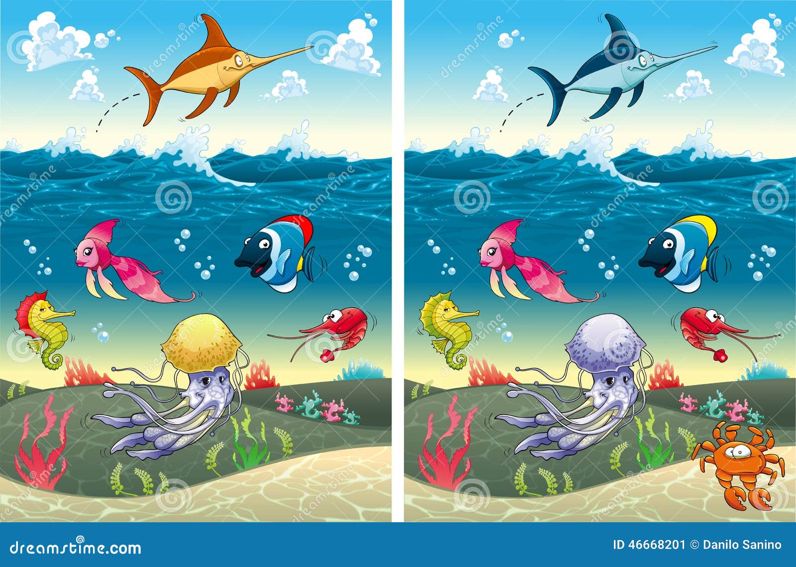 Spot The Differences Game Cartoon Vector | CartoonDealer.com #91409613