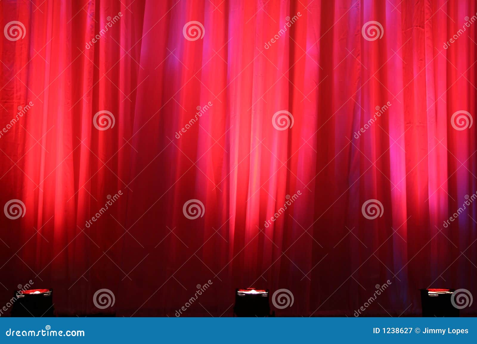 Spot lights on red curtain stock image. Image of contrast 1238627
