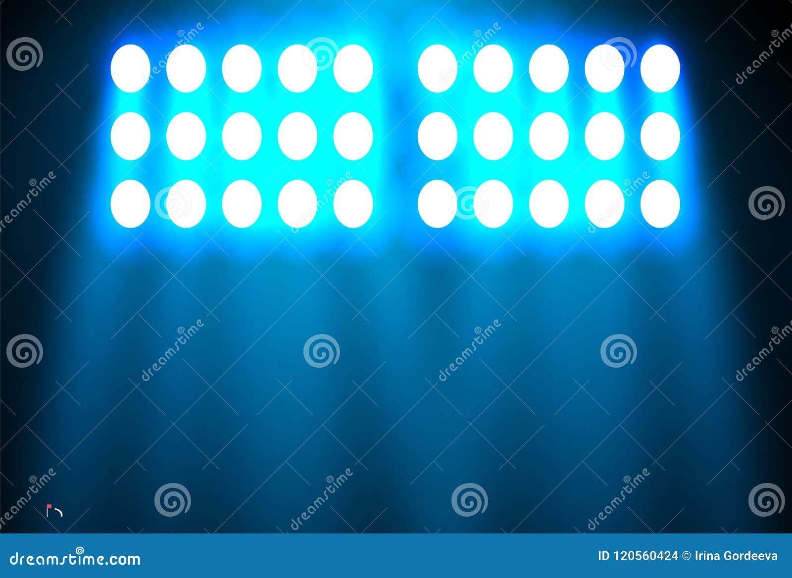 Spotlight On A Black Background The Blue Light Shines From The Bulbs The Vector Illustration Stock Vector Illustration Of Beam Abstract
