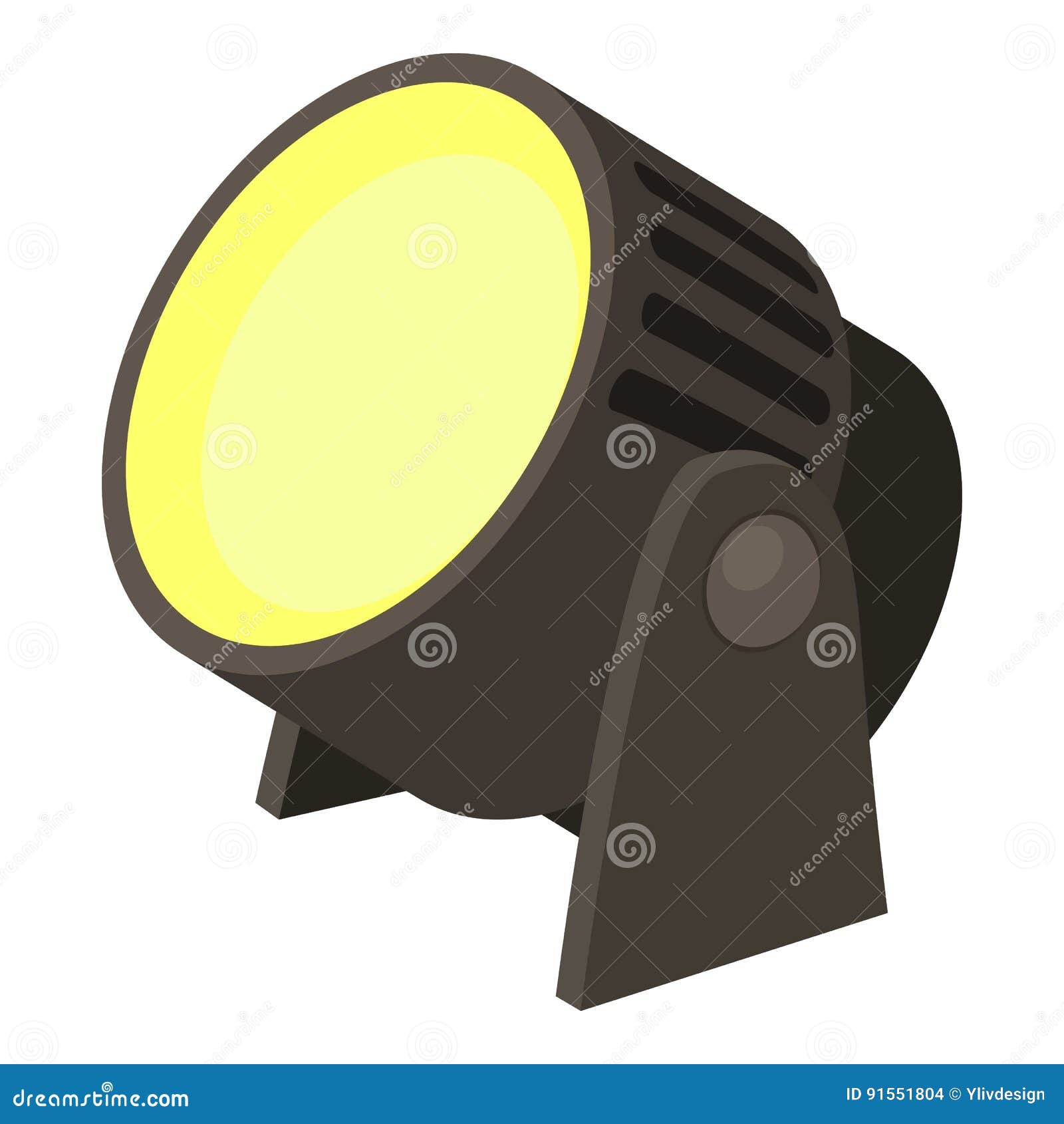 Spotlight Icon, Cartoon Style Stock Vector Illustration of digital