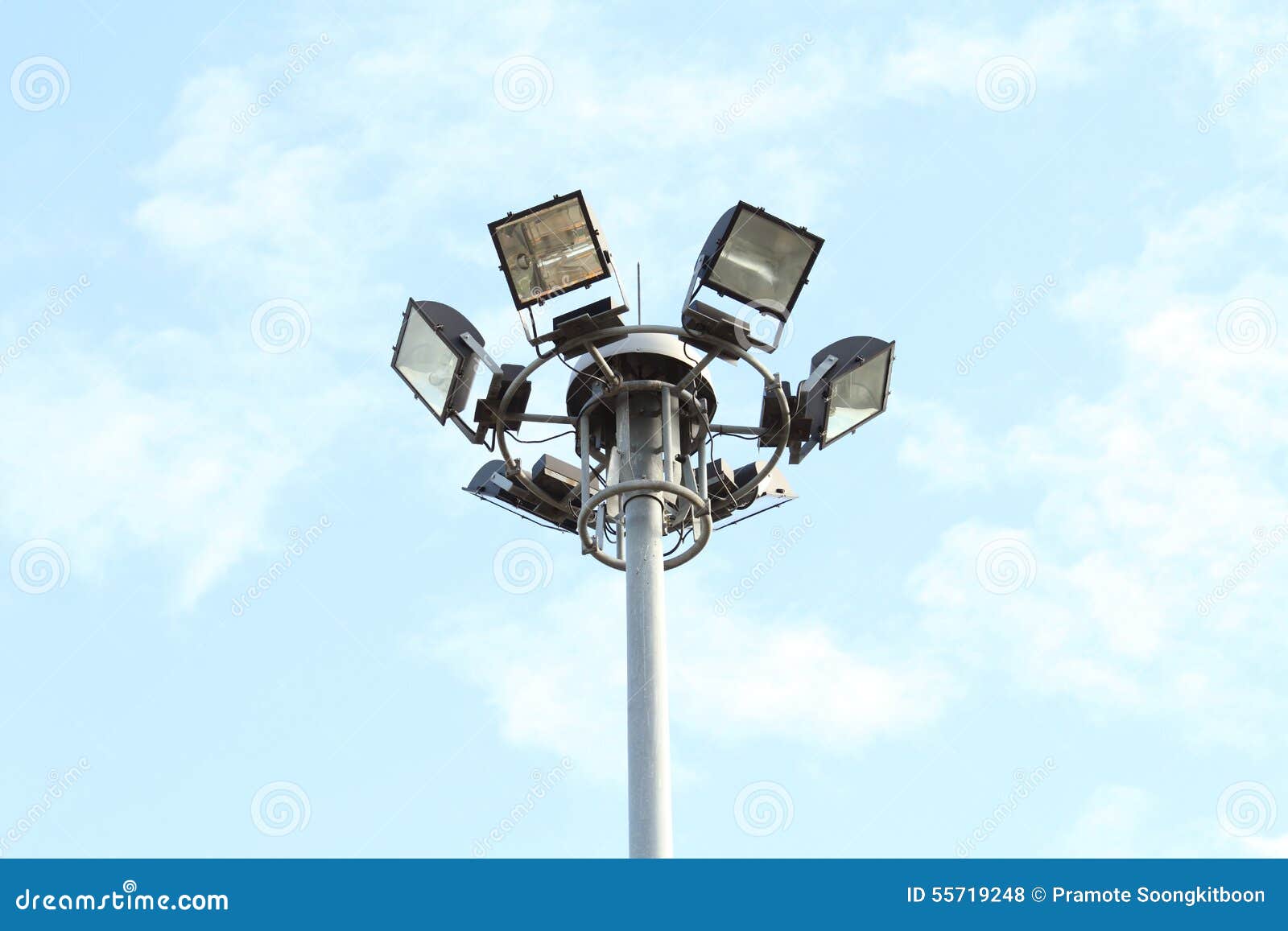 Spotlight in the park stock photo. Image of field, soccer 55719248