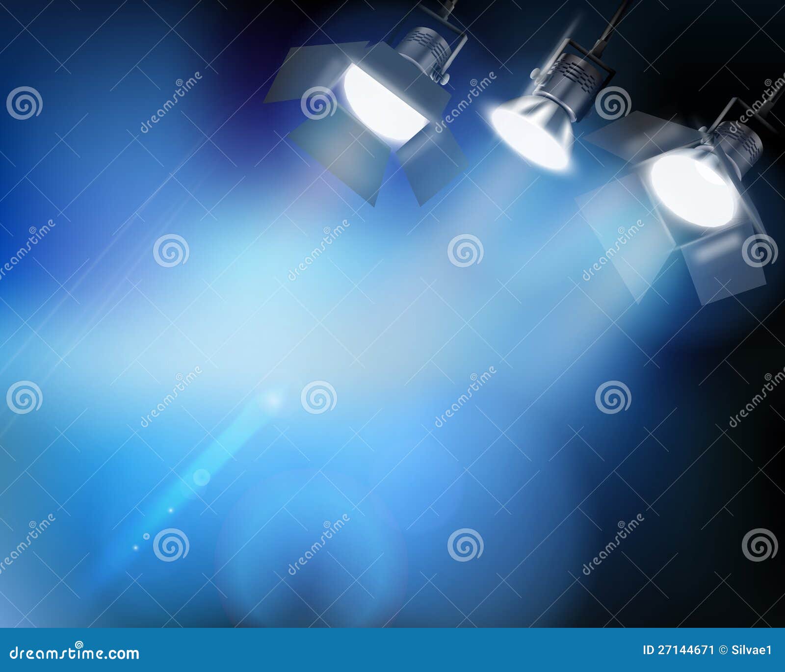 Spotlight From A Performance. Stock Vector Illustration of disco