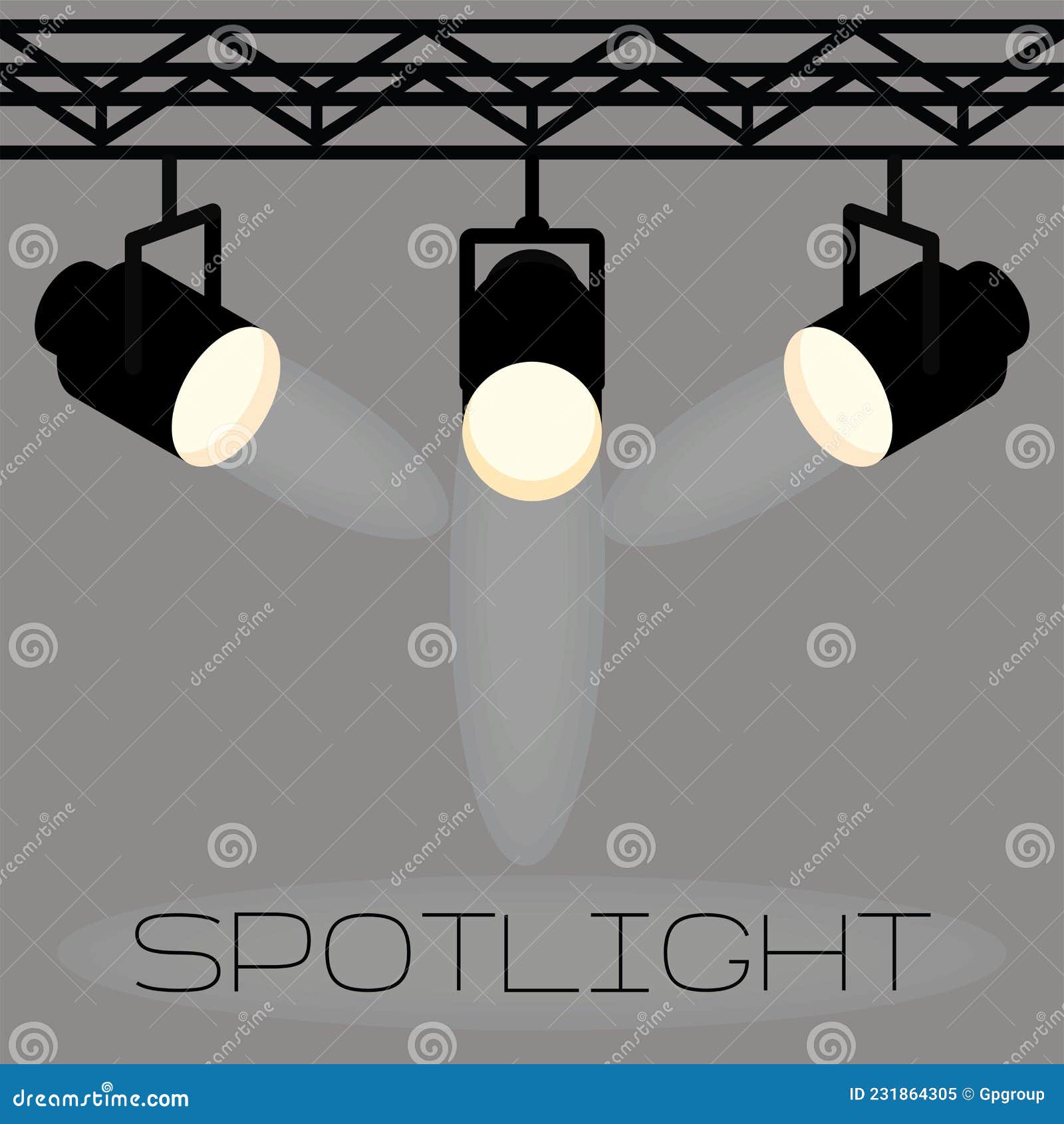 Spotlight reflector card stock vector. Illustration of design 231864305