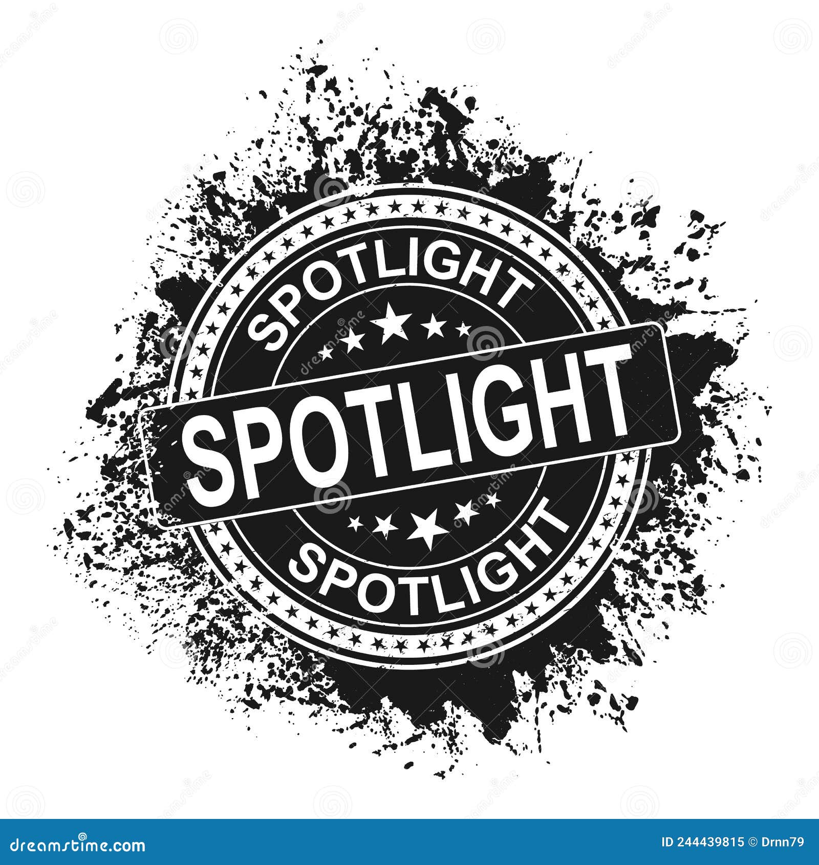 Spotlight Rubber Stamp on White, Vector Illustration Stock Vector