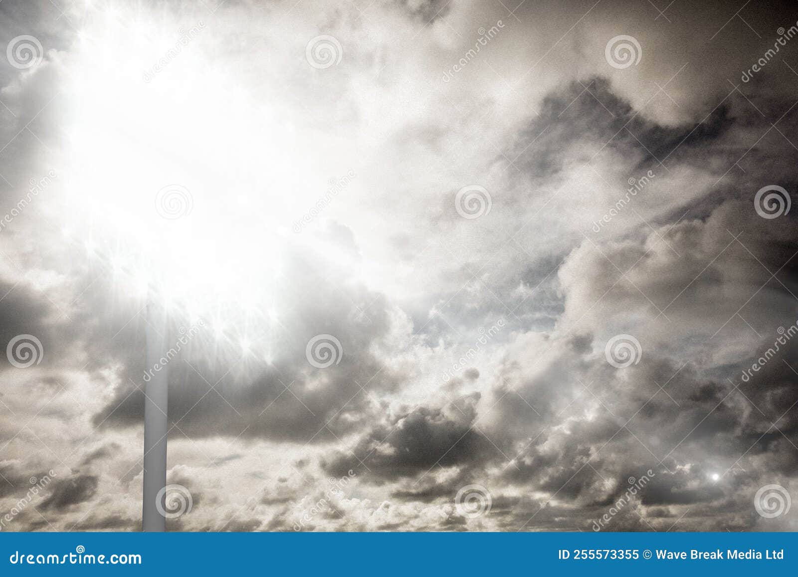 Spotlight in sky stock image. Image of clouds, shining 255573355